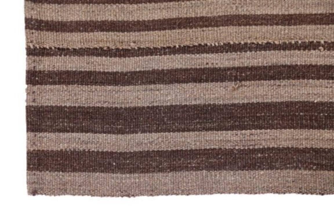 Persischer Kilim Kleiner Teppich CIRCA 1910 - Wolle Braun Elfenbein Design - 91354 (Asiatisch) im Angebot