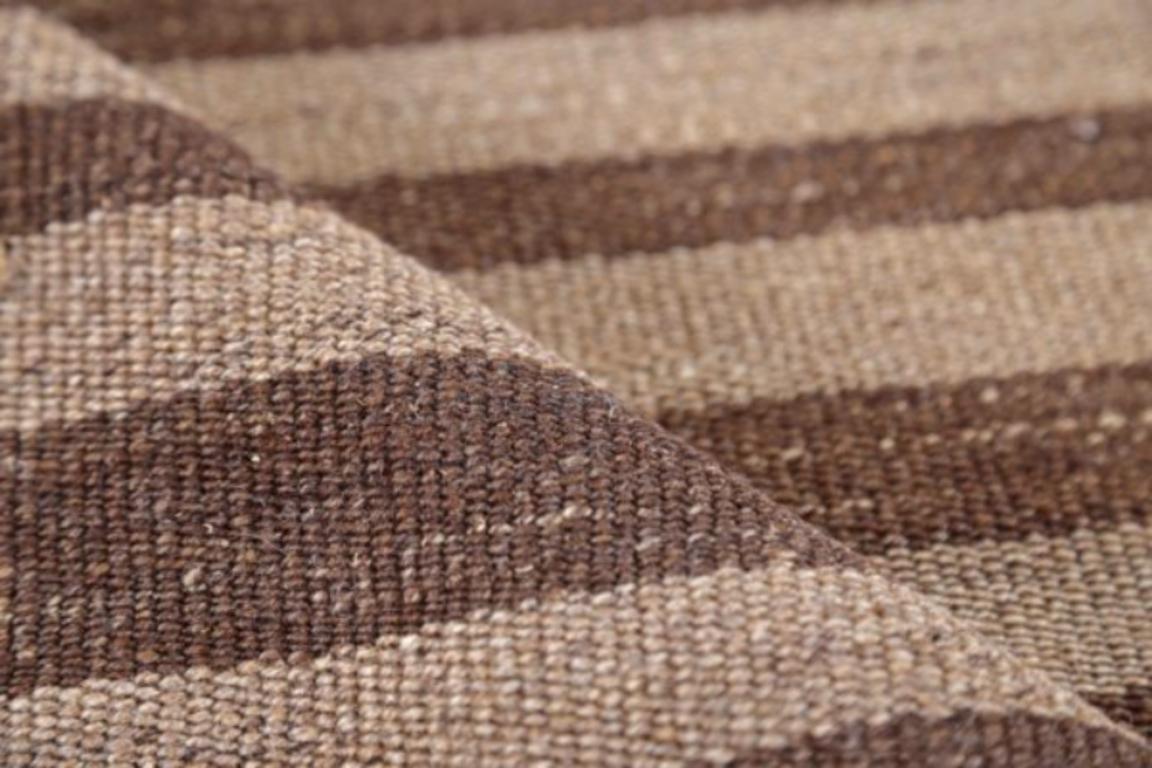 Persischer Kilim Kleiner Teppich CIRCA 1910 - Wolle Braun Elfenbein Design - 91354 im Zustand „Hervorragend“ im Angebot in Dallas, TX