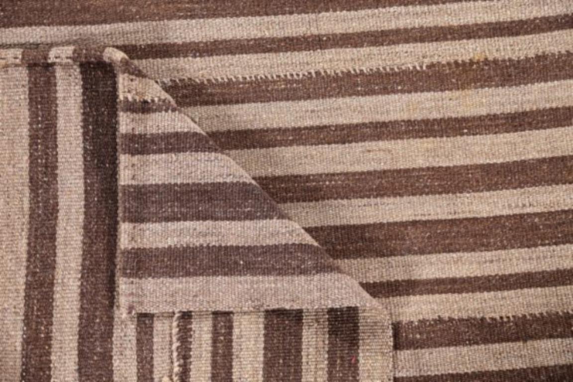 Persischer Kilim Kleiner Teppich CIRCA 1910 - Wolle Braun Elfenbein Design - 91354 (20. Jahrhundert) im Angebot