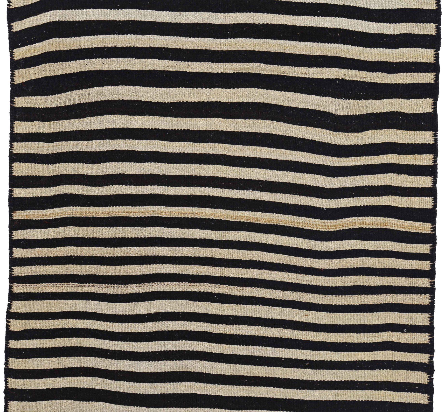 Alfombra Persa Kilim Pequeña Circa 1910 - Lana Marrón Diseño Marfil - 91444 Asiático en venta