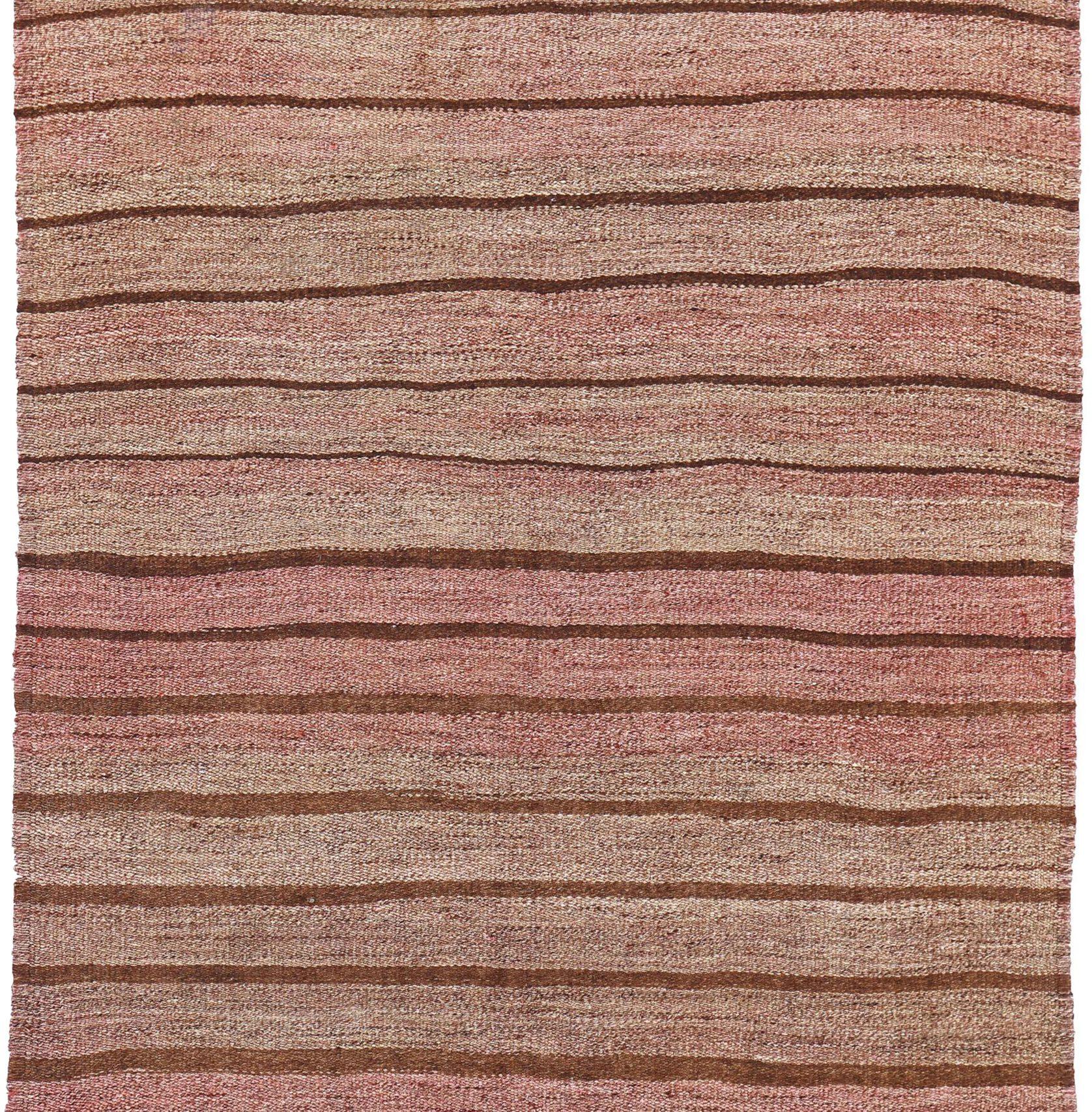 Persischer Kilim Kleiner Teppich CIRCA 1910 - Wolle Braun Elfenbein Rosa Design - 91234 (Asiatisch) im Angebot