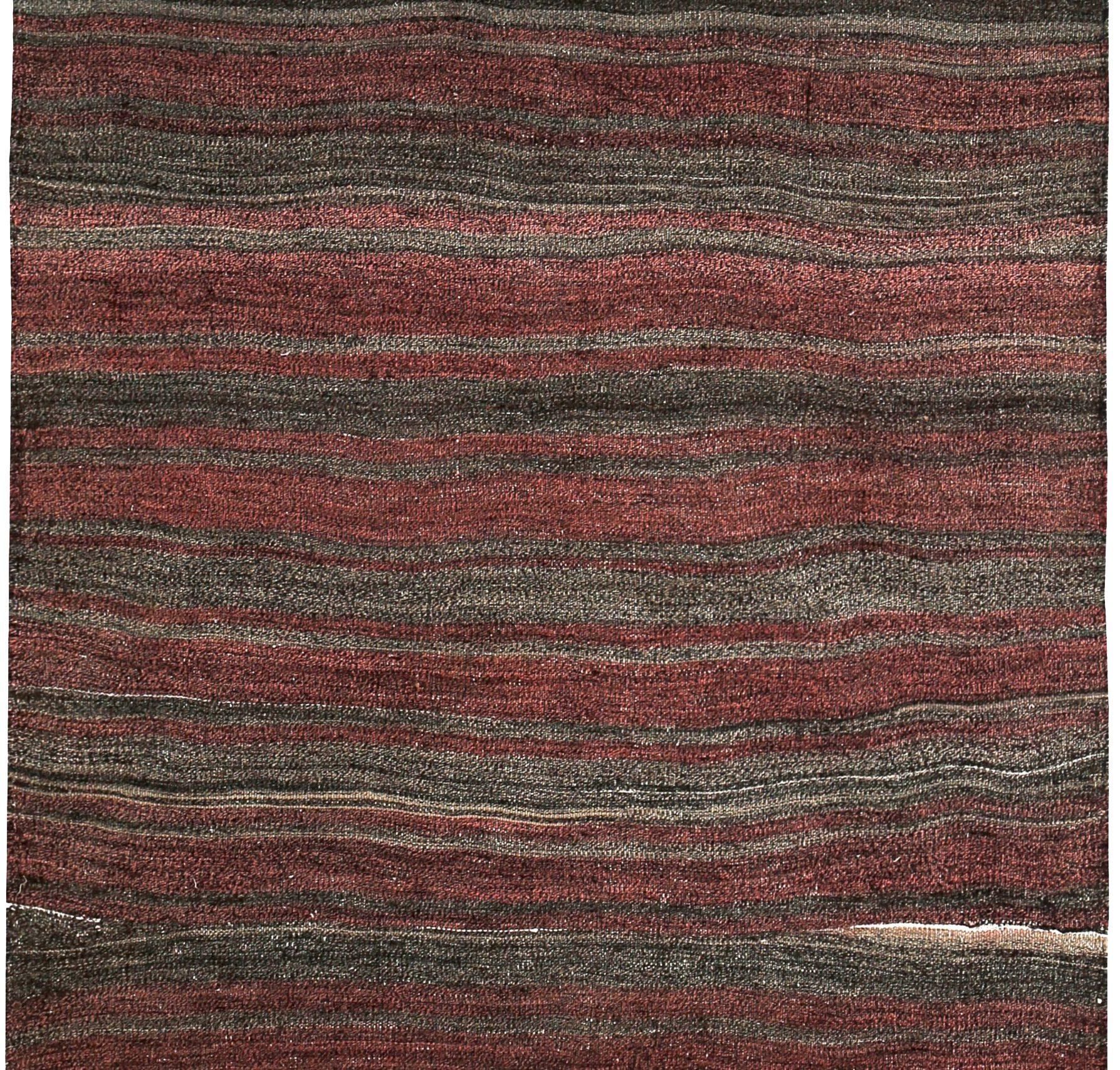 Persischer Kilim Kleiner Teppich CIRCA 1910 - Wolle Braun Elfenbein Rot Design - 89459 (Asiatisch) im Angebot