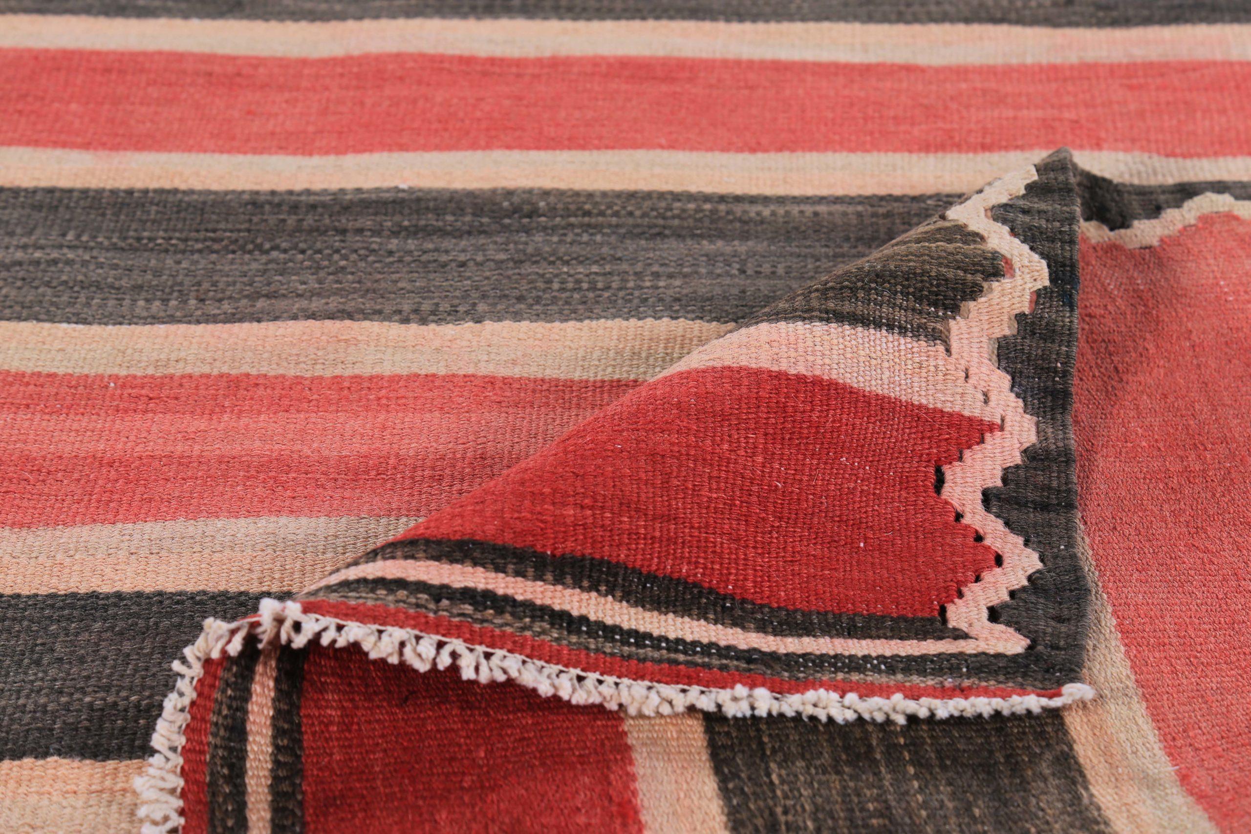 Persischer Kilim Kleiner Teppich CIRCA 1910 - Wolle Braun Elfenbein Rot Design - 89506 (20. Jahrhundert) im Angebot