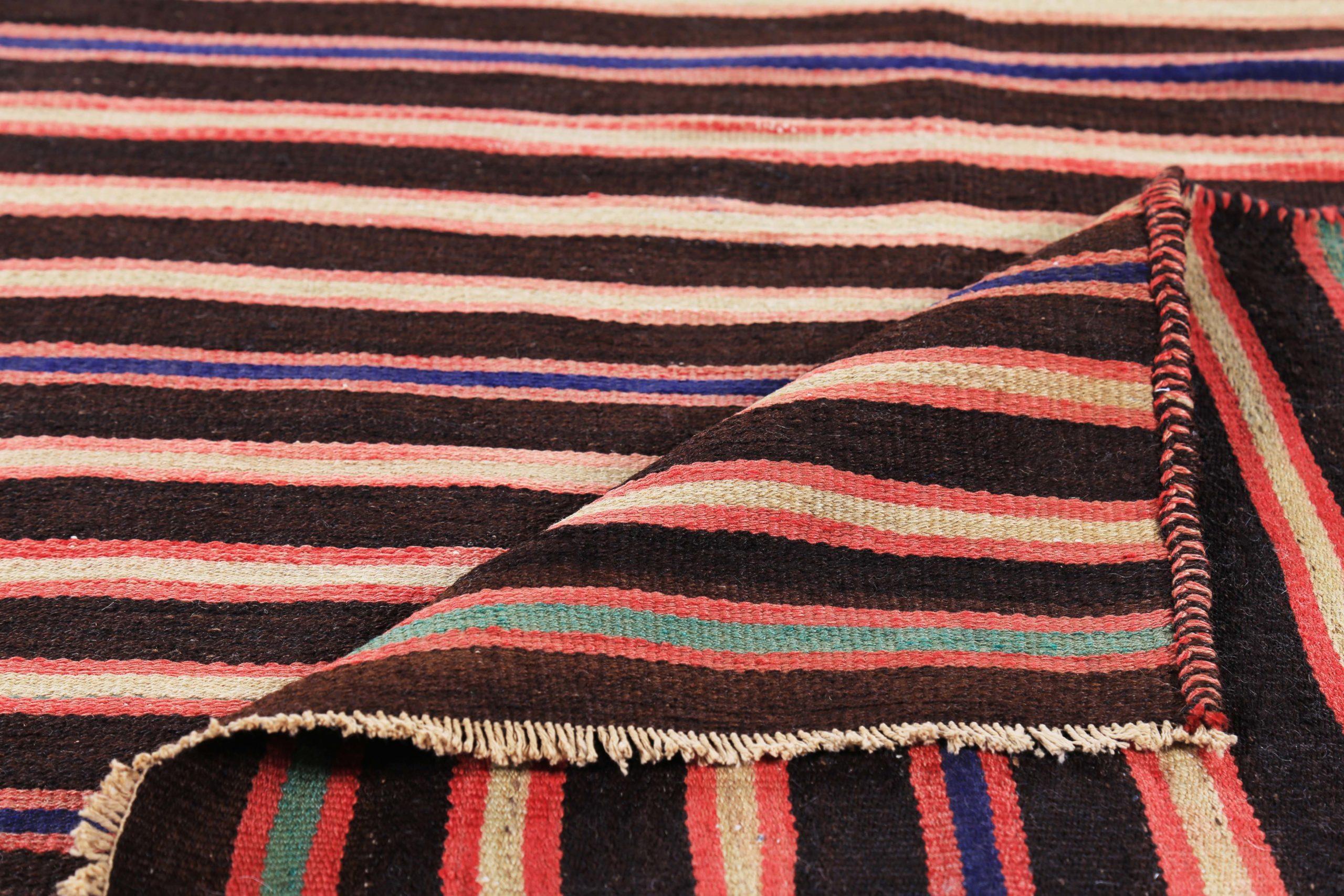 Persischer Kilim Kleiner Teppich CIRCA 1910 - Wolle Braun Elfenbein Rot Design - 89511 (20. Jahrhundert) im Angebot