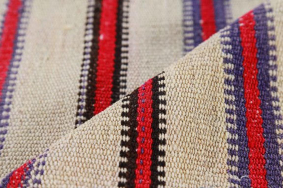 Persischer Kilim Kleiner Teppich CIRCA 1910 - Wolle Braun Elfenbein Rot Design - 91337 im Zustand „Hervorragend“ im Angebot in Dallas, TX
