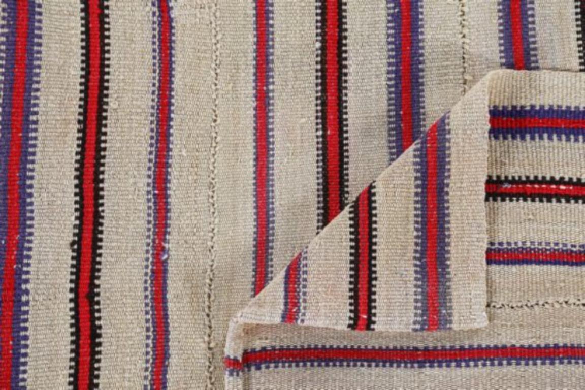 Persischer Kilim Kleiner Teppich CIRCA 1910 - Wolle Braun Elfenbein Rot Design - 91337 (20. Jahrhundert) im Angebot