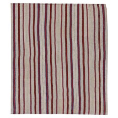 Persischer Kilim Kleiner Teppich CIRCA 1910 - Wolle Braun Elfenbein Rot Design - 91337