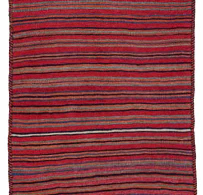 Persischer Kilim Kleiner Teppich CIRCA 1910 - Wolle Braun Elfenbein Rot Design - 91396 (Asiatisch) im Angebot