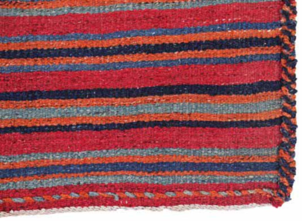 Persischer Kilim Kleiner Teppich CIRCA 1910 - Wolle Braun Elfenbein Rot Design - 91396 im Zustand „Hervorragend“ im Angebot in Dallas, TX