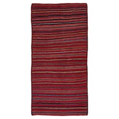 Persischer Kilim Kleiner Teppich CIRCA 1910 - Wolle Braun Elfenbein Rot Design - 91396
