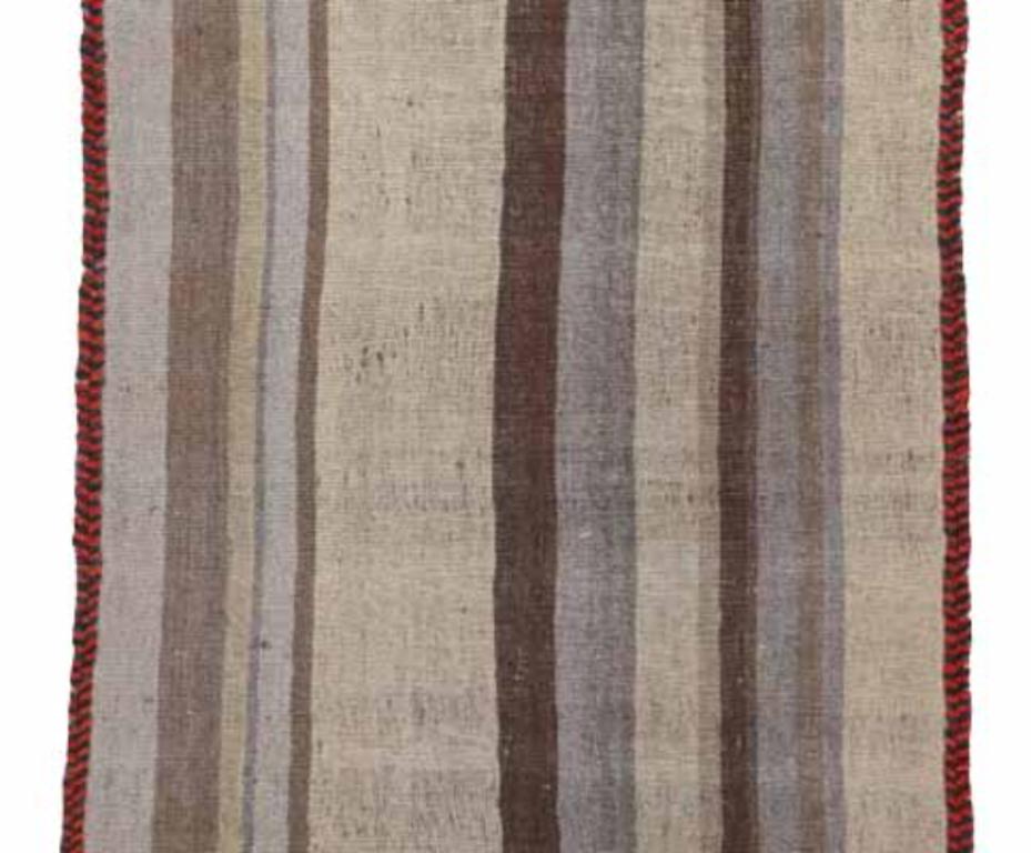 Persischer Kilim Kleiner Teppich CIRCA 1910 - Wolle Braun Elfenbein Taupe Design - 91539 (Asiatisch) im Angebot