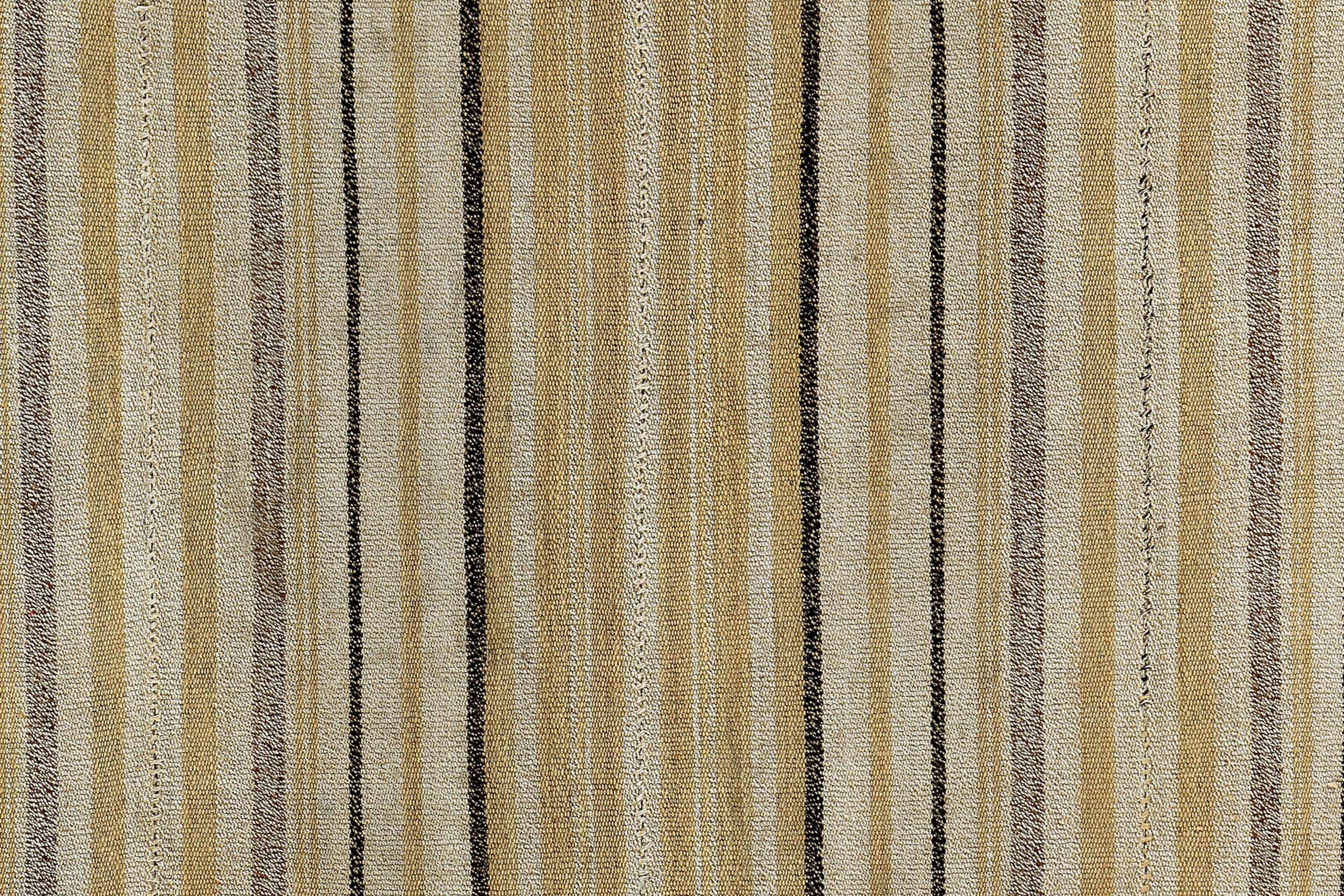 Alfombra Persa Kilim Pequeña Circa 1910 - Lana Marrón Marfil Amarillo Design - 89336 Asiático en venta