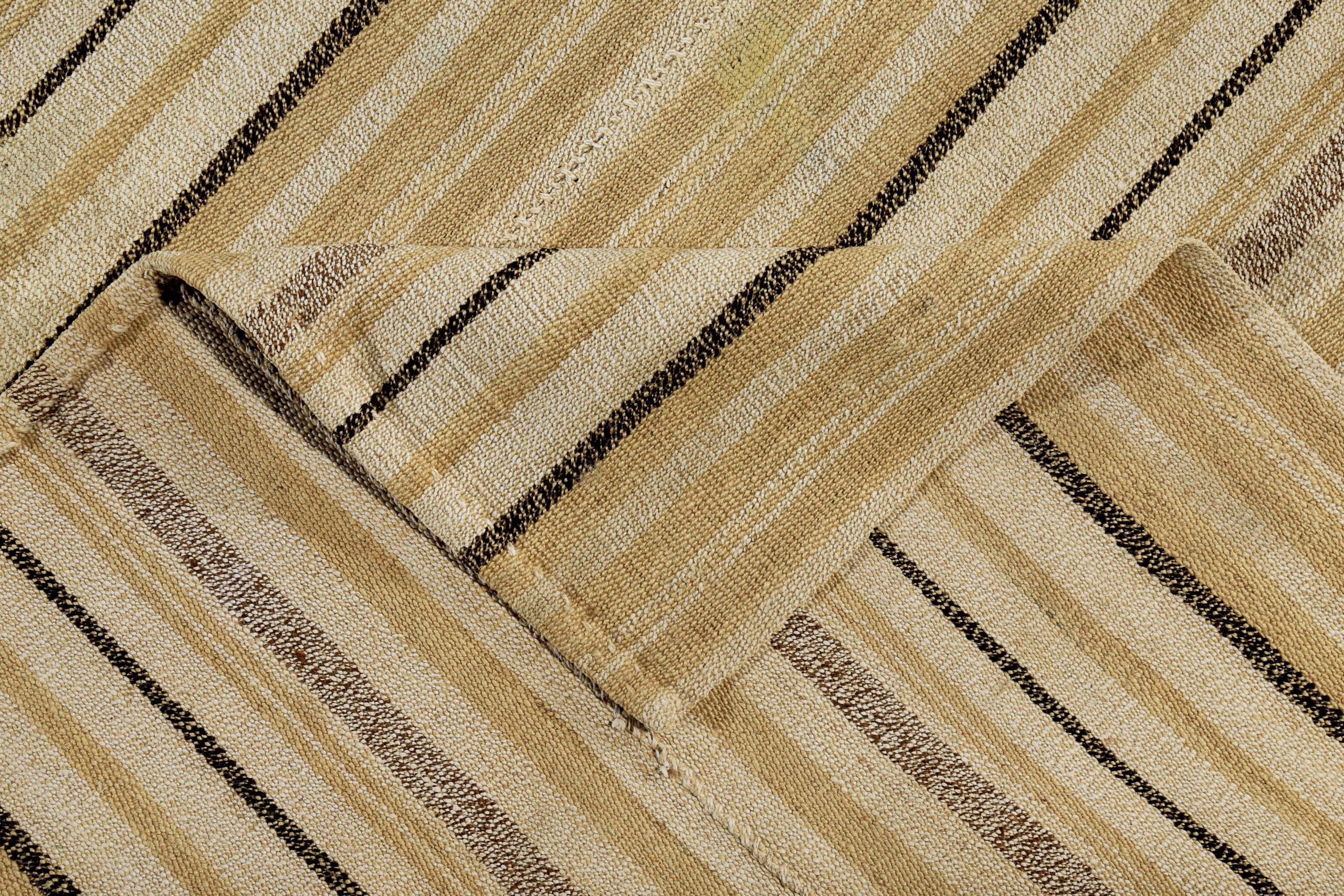 Alfombra Persa Kilim Pequeña Circa 1910 - Lana Marrón Marfil Amarillo Design - 89336 siglo XX en venta
