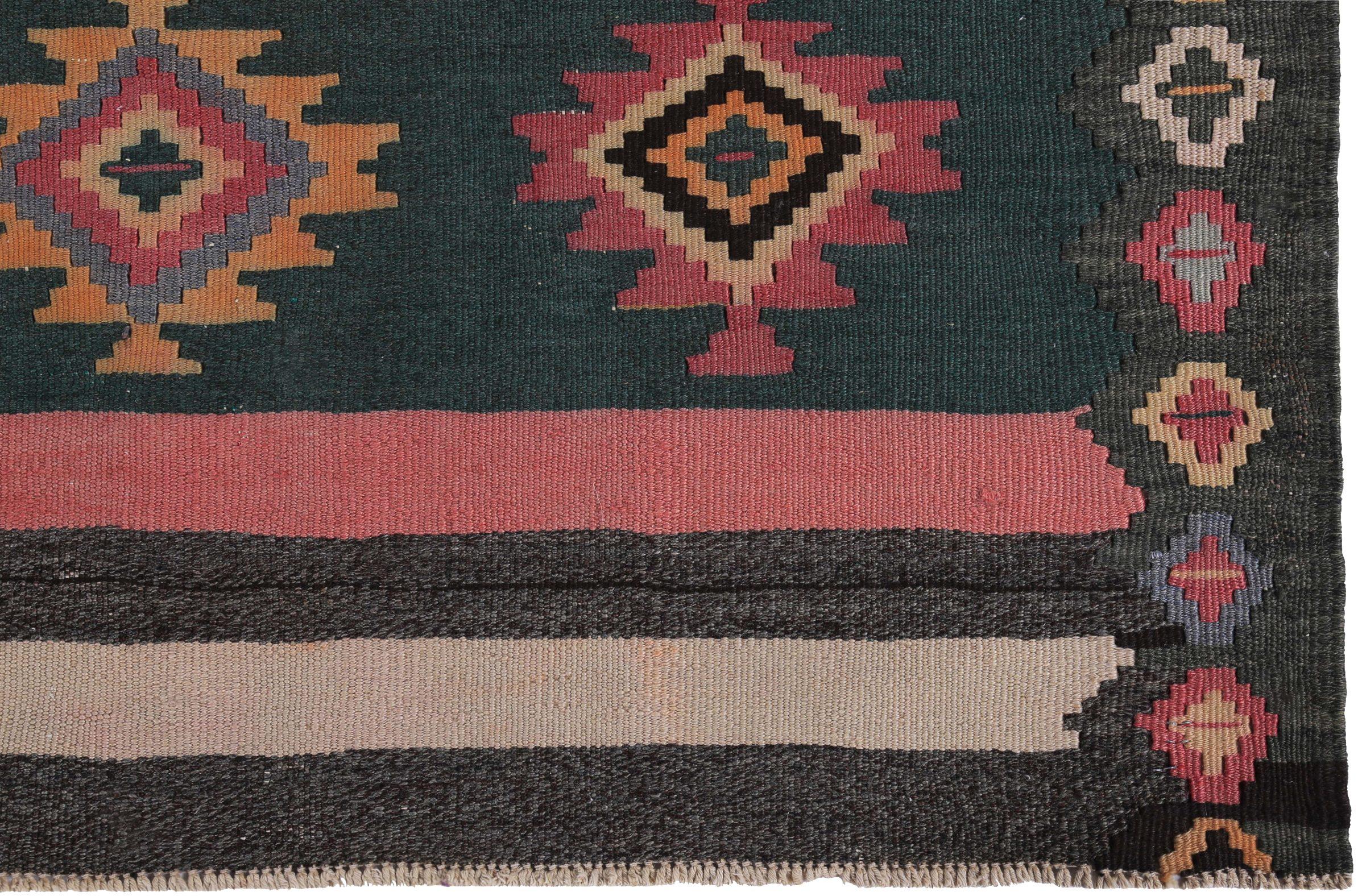Asian Persian Kilim Small Rug Circa 1910 - Wool Brown Orange Pink Yellow - 89422 For Sale