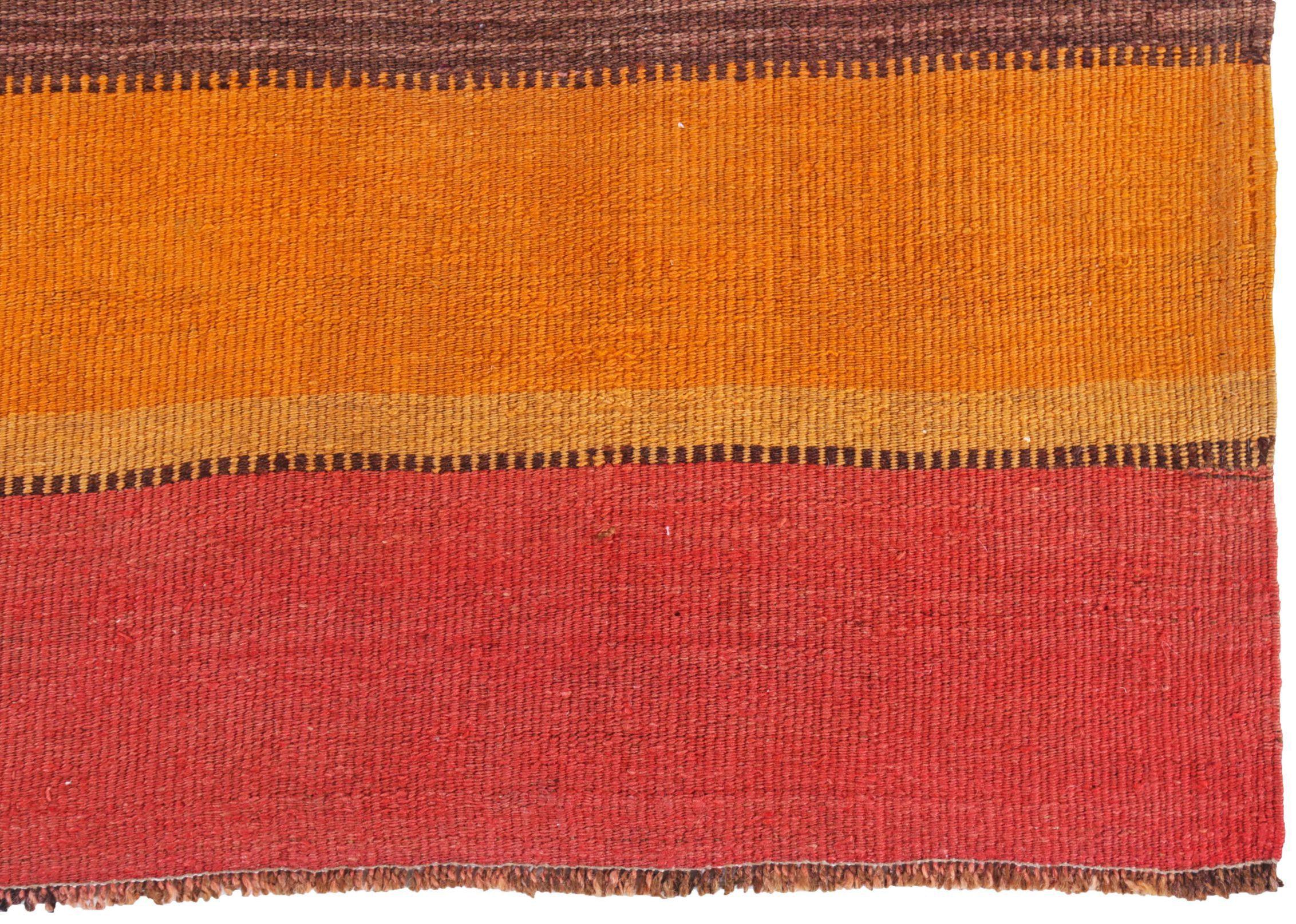 Persischer Kilim Kleiner Teppich CIRCA 1910 - Wolle Braun Orange Rot Design - 91255 im Zustand „Hervorragend“ im Angebot in Dallas, TX