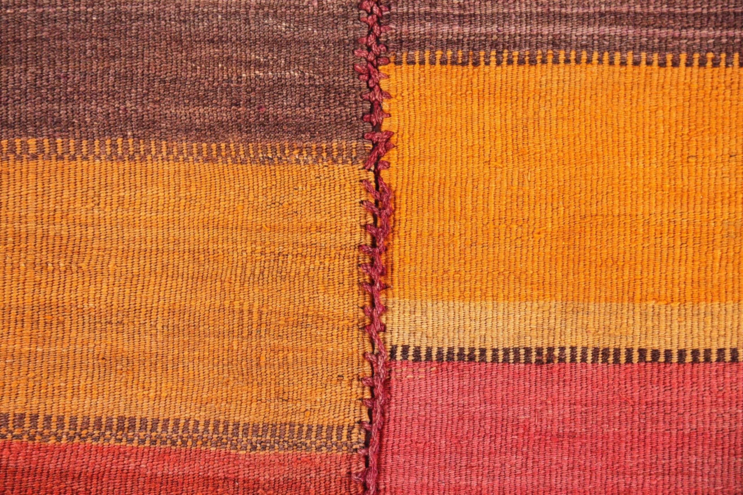 Persischer Kilim Kleiner Teppich CIRCA 1910 - Wolle Braun Orange Rot Design - 91255 (20. Jahrhundert) im Angebot