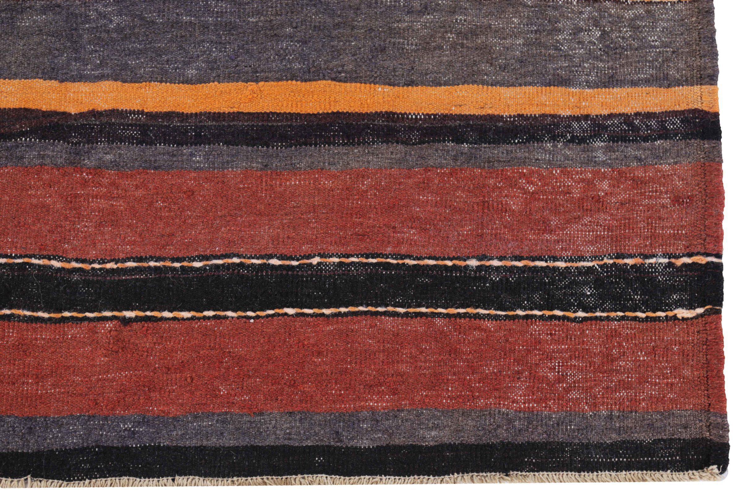 Persischer Kilim Kleiner Teppich CIRCA 1910 - Wolle Braun Orange Rot Gelb Design - 91477 im Zustand „Hervorragend“ im Angebot in Dallas, TX
