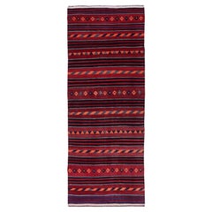 Rug & Kilim Kilim Persan Circa 1910 - Laine Brown Pink Red Design - 91548