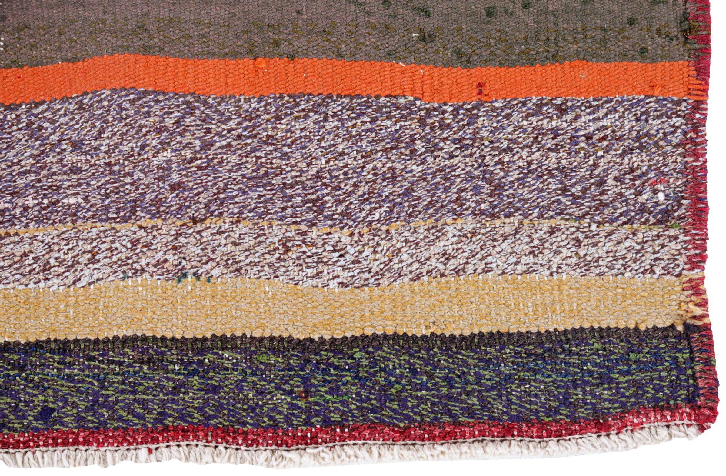 Persischer Kelim-Teppich Circa 1910 - Wolle Grün Elfenbein Orange Rosa Rot - 91383 im Zustand „Hervorragend“ im Angebot in Dallas, TX