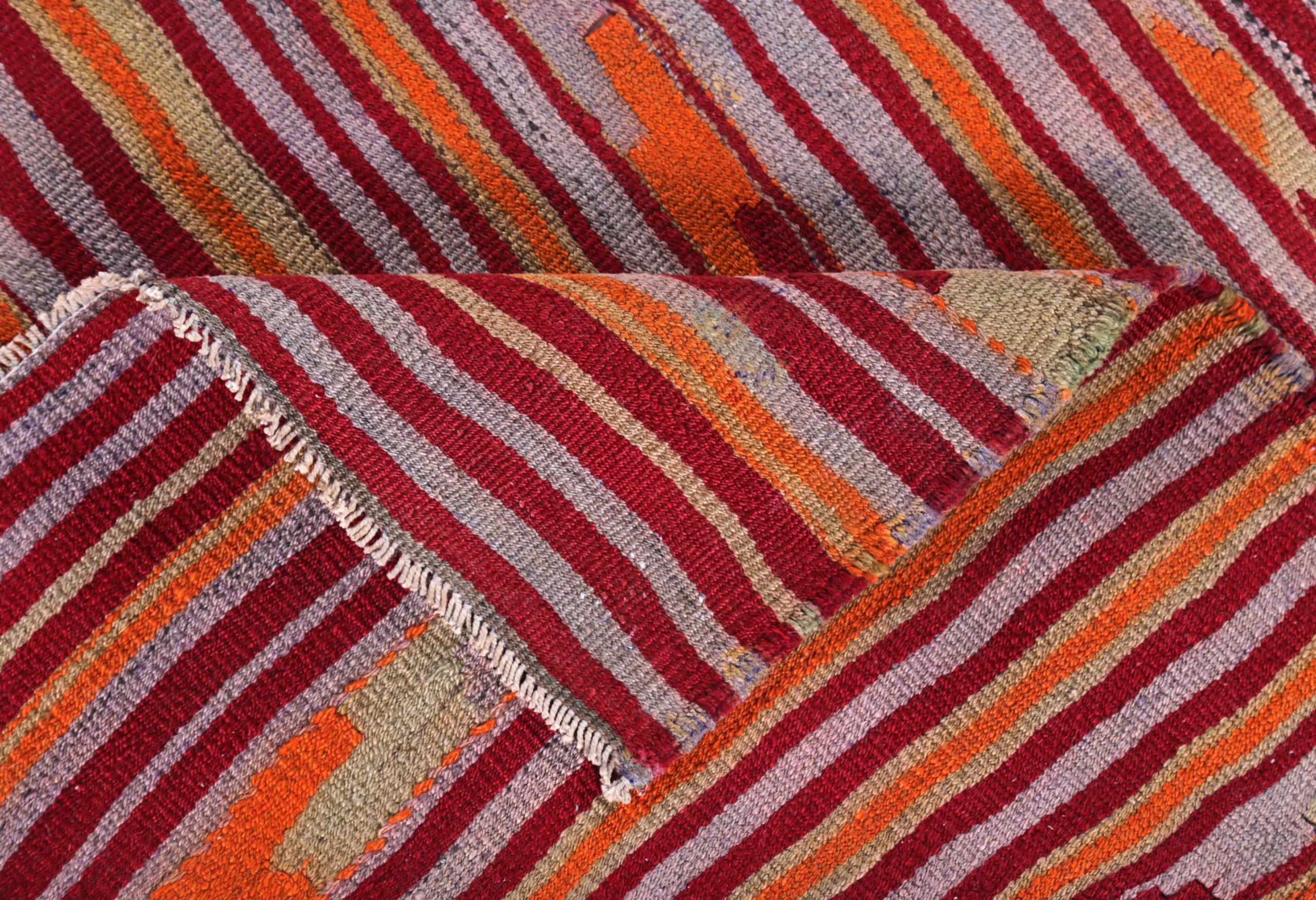 Persischer Kelim-Teppich Circa 1910 - Wolle Grün Orange Rot Design - 89433 (20. Jahrhundert) im Angebot