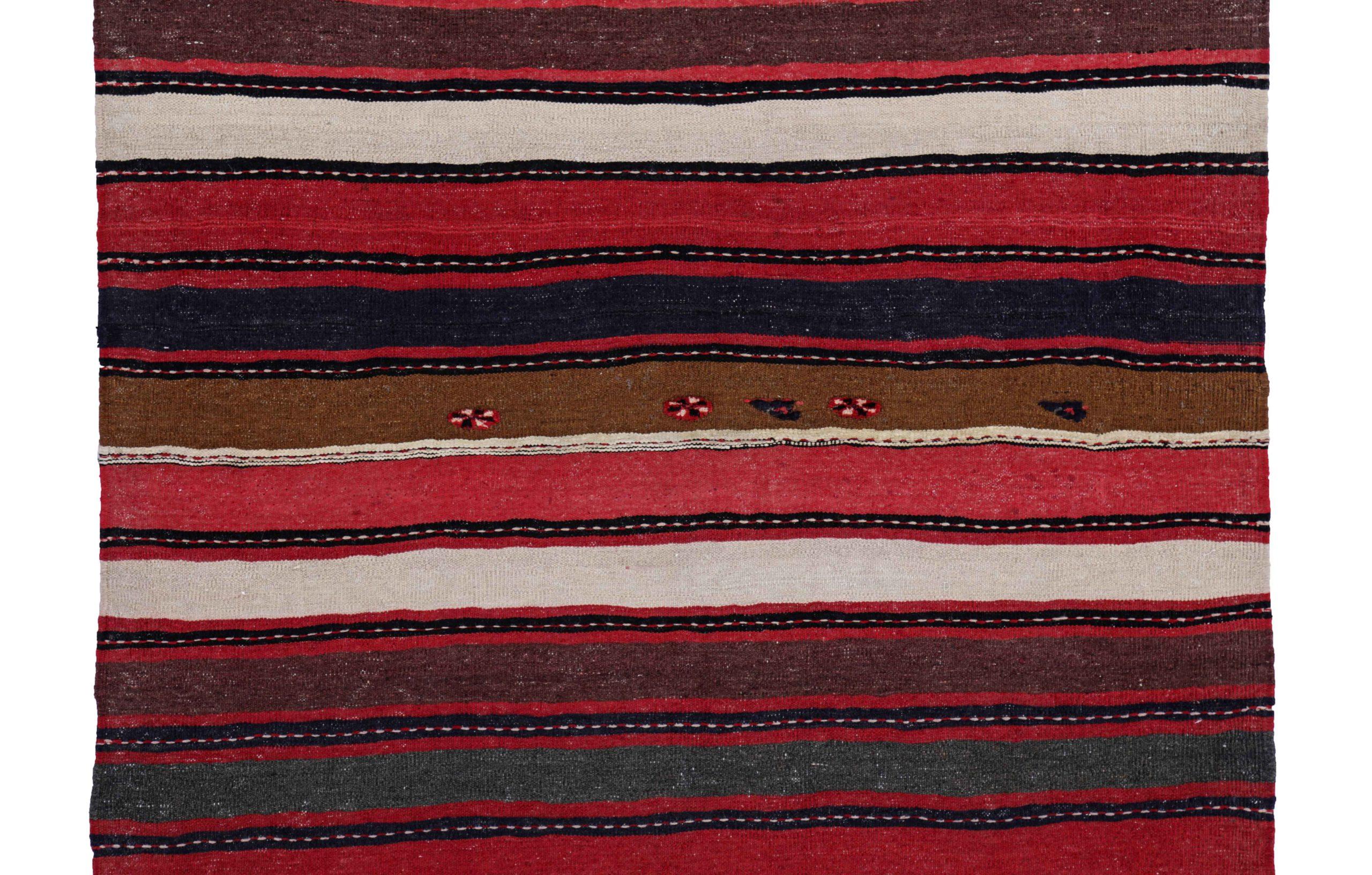 Persischer Kelim-Teppich Circa 1910 - Wolle Elfenbein Rosa Rot Design - 91519 (Asiatisch) im Angebot