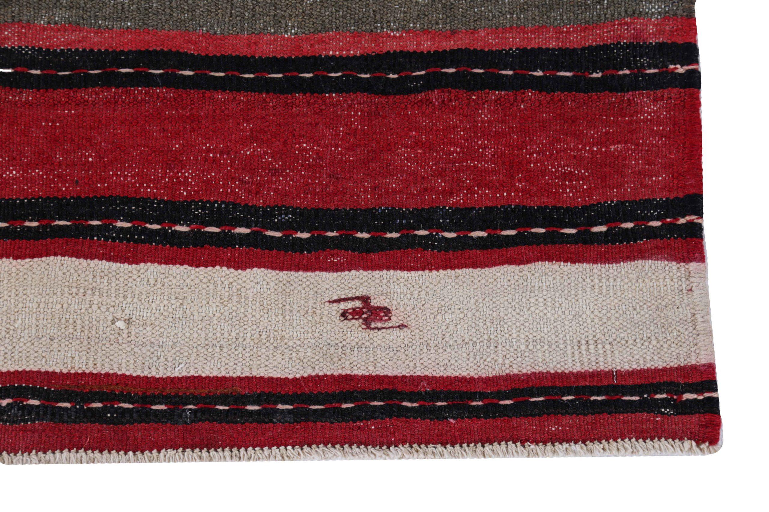 Persischer Kelim-Teppich Circa 1910 - Wolle Elfenbein Rosa Rot Design - 91519 im Zustand „Hervorragend“ im Angebot in Dallas, TX
