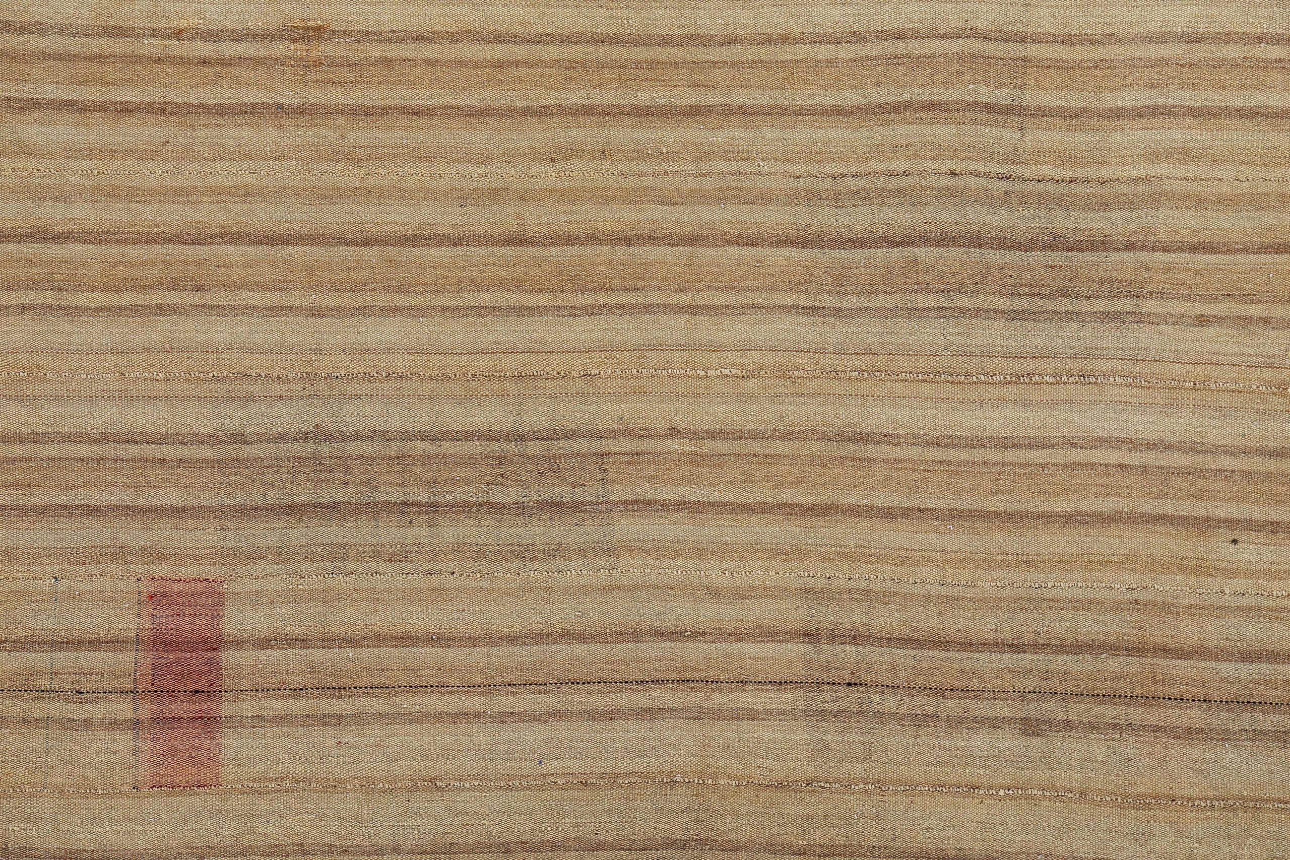 Persischer Kelim-Teppich Circa 1910 - Wolle Elfenbein Taupe Design - 91564 (Asiatisch) im Angebot