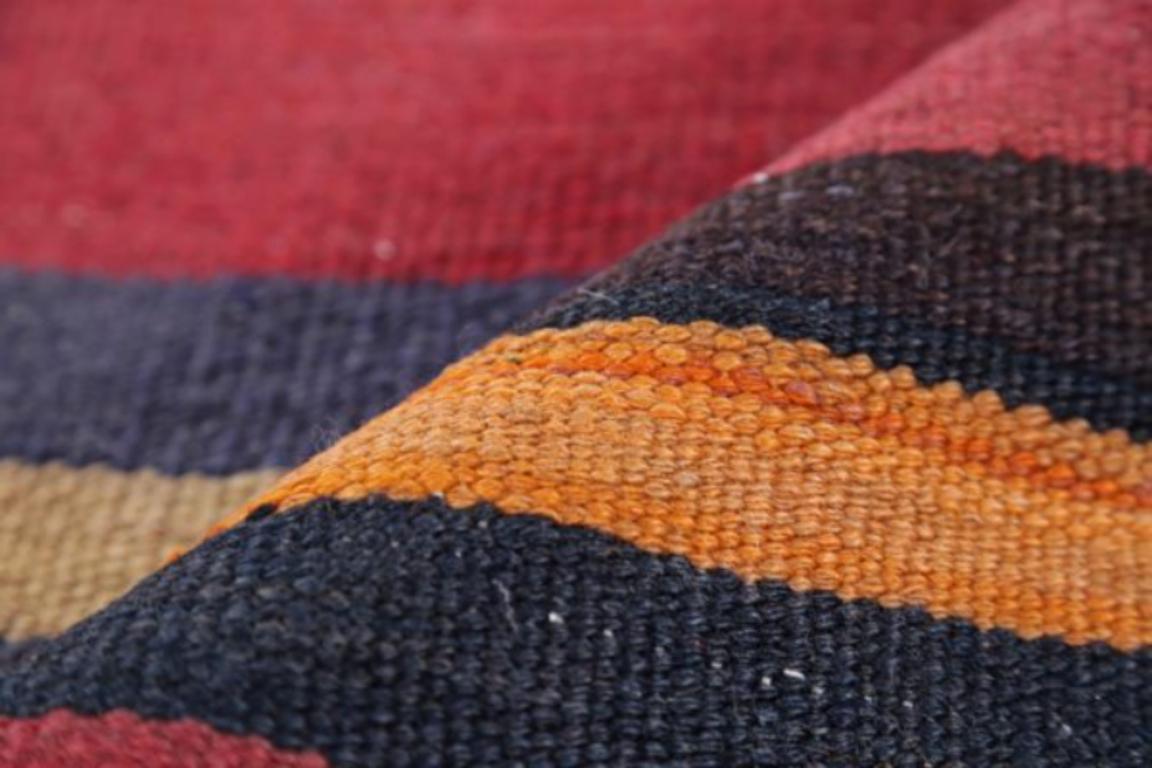 Persischer Kelim-Teppich Circa 1910 - Wolle Hellblau Orange Rosa Rot - 91332 (20. Jahrhundert) im Angebot