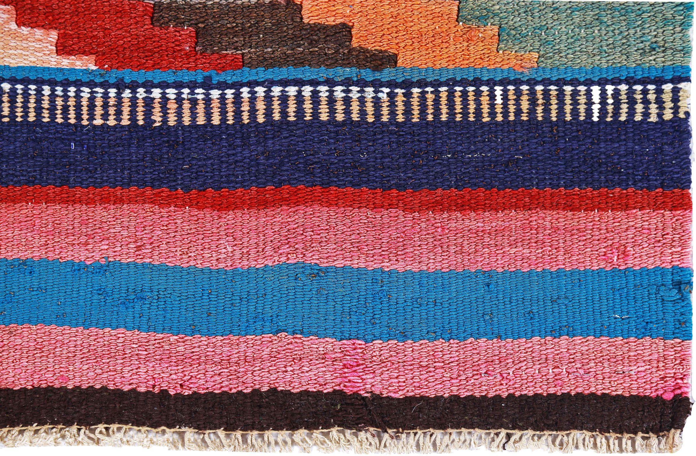Rug & Kilim persiano di piccole dimensioni del 1940 - Lana Grigio Verde Avorio Arancione Rosso - 91440 In condizioni ottime in vendita a Dallas, TX