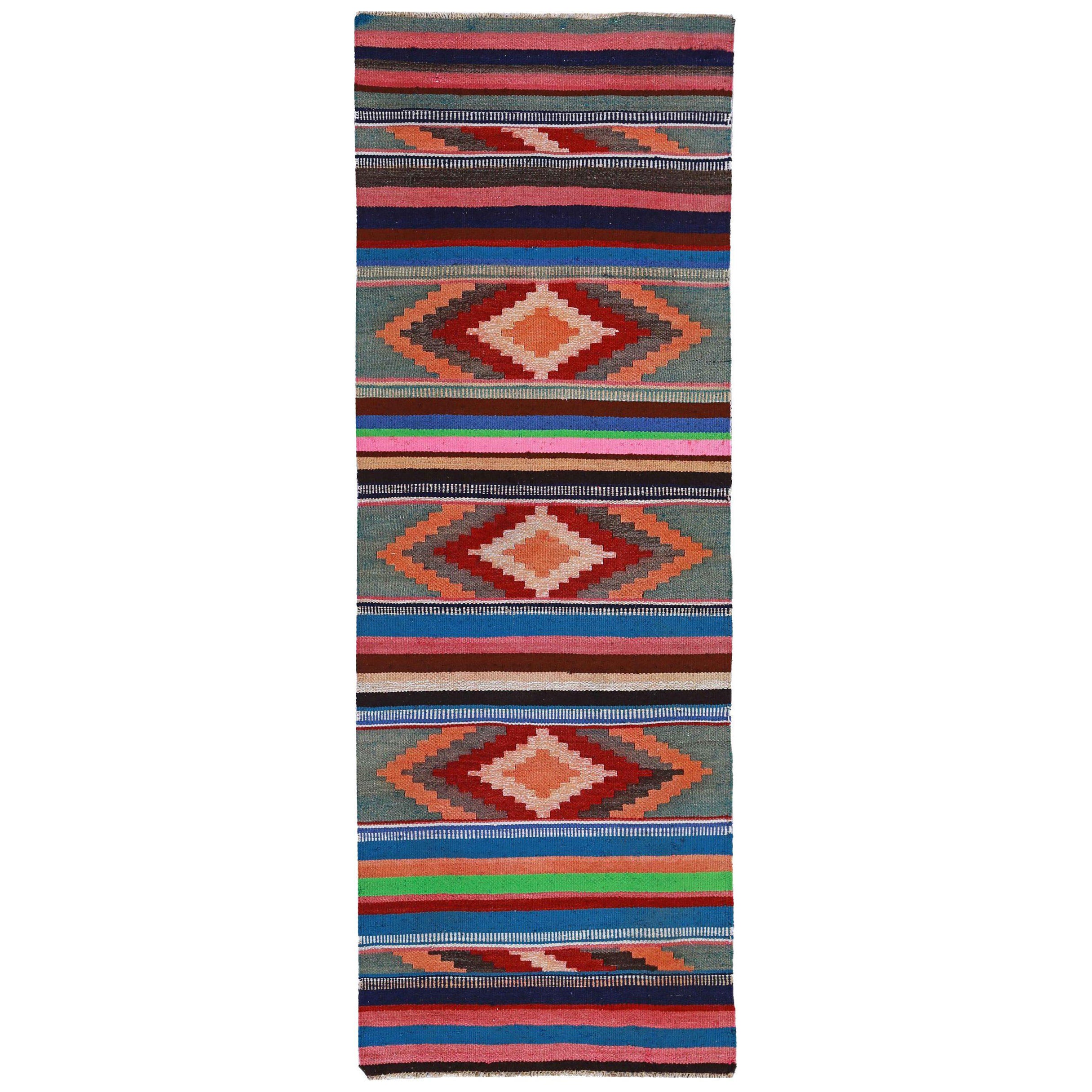 Rug & Kilim persiano di piccole dimensioni del 1940 - Lana Grigio Verde Avorio Arancione Rosso - 91440