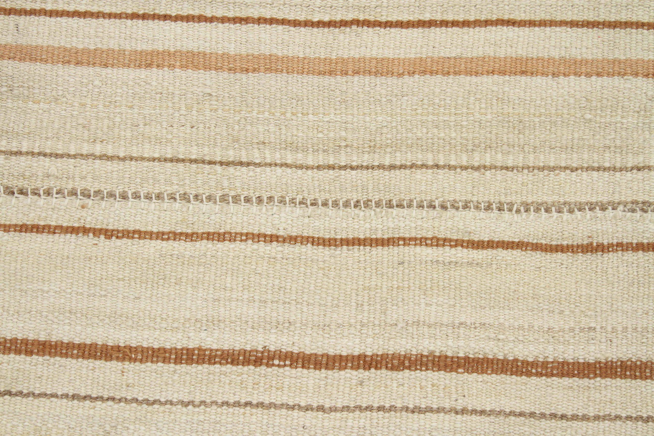 Alfombra Persa Kilim Small - Lana Marrón Marfil Diseño Amarillo - 88227 en Excelente estado para la venta en Dallas, TX
