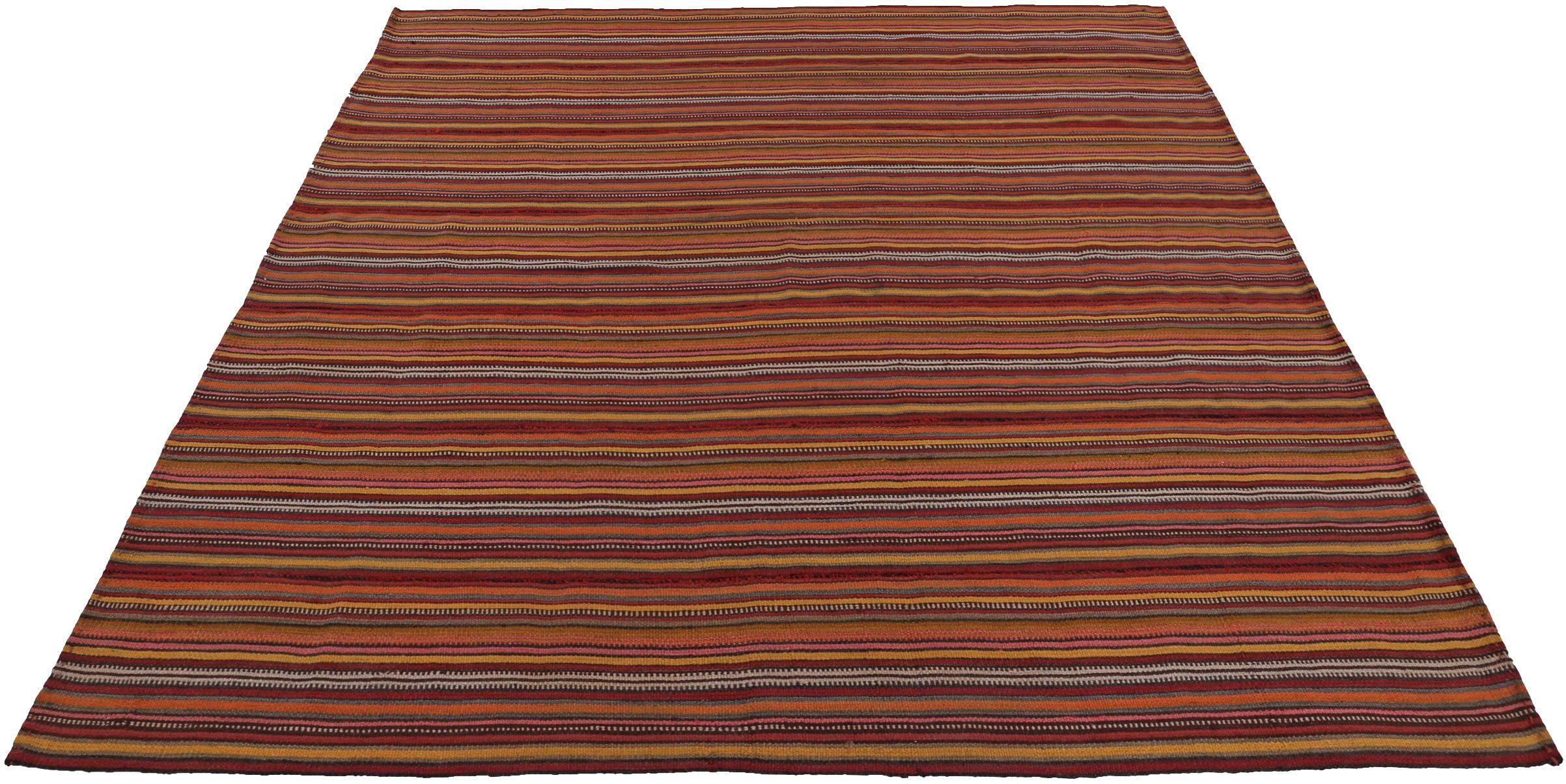 Discover the elegance of Persian Kilim featuring Square Area Rugs in Circa 1880. Designed with Wool and OrangeRedYellow, this exclusive design is perfect for enhancing your space.