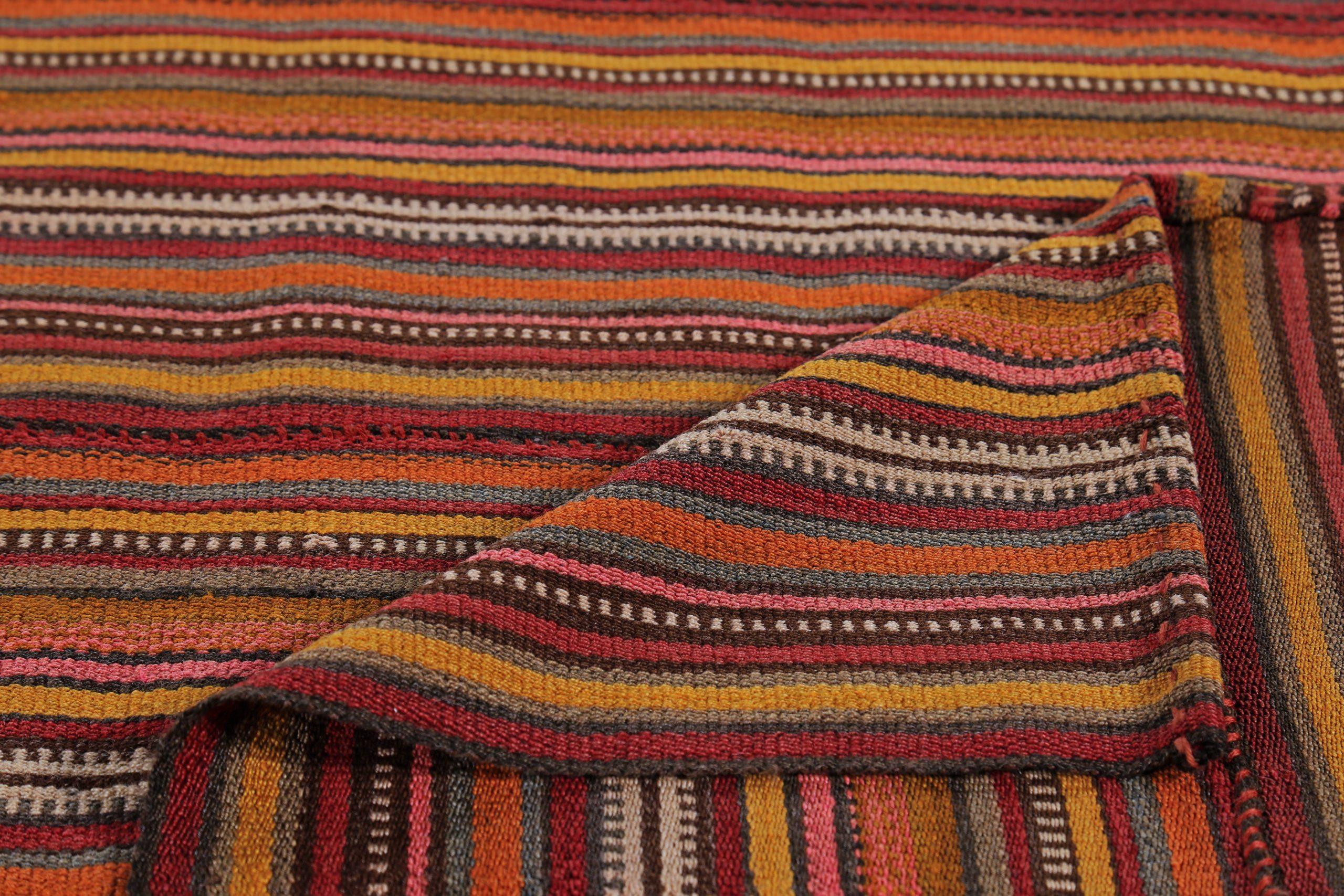 Tappeti persiani Kilim quadrati - Lana Arancione Rosso Giallo - 89523 In condizioni ottime in vendita a Dallas, TX