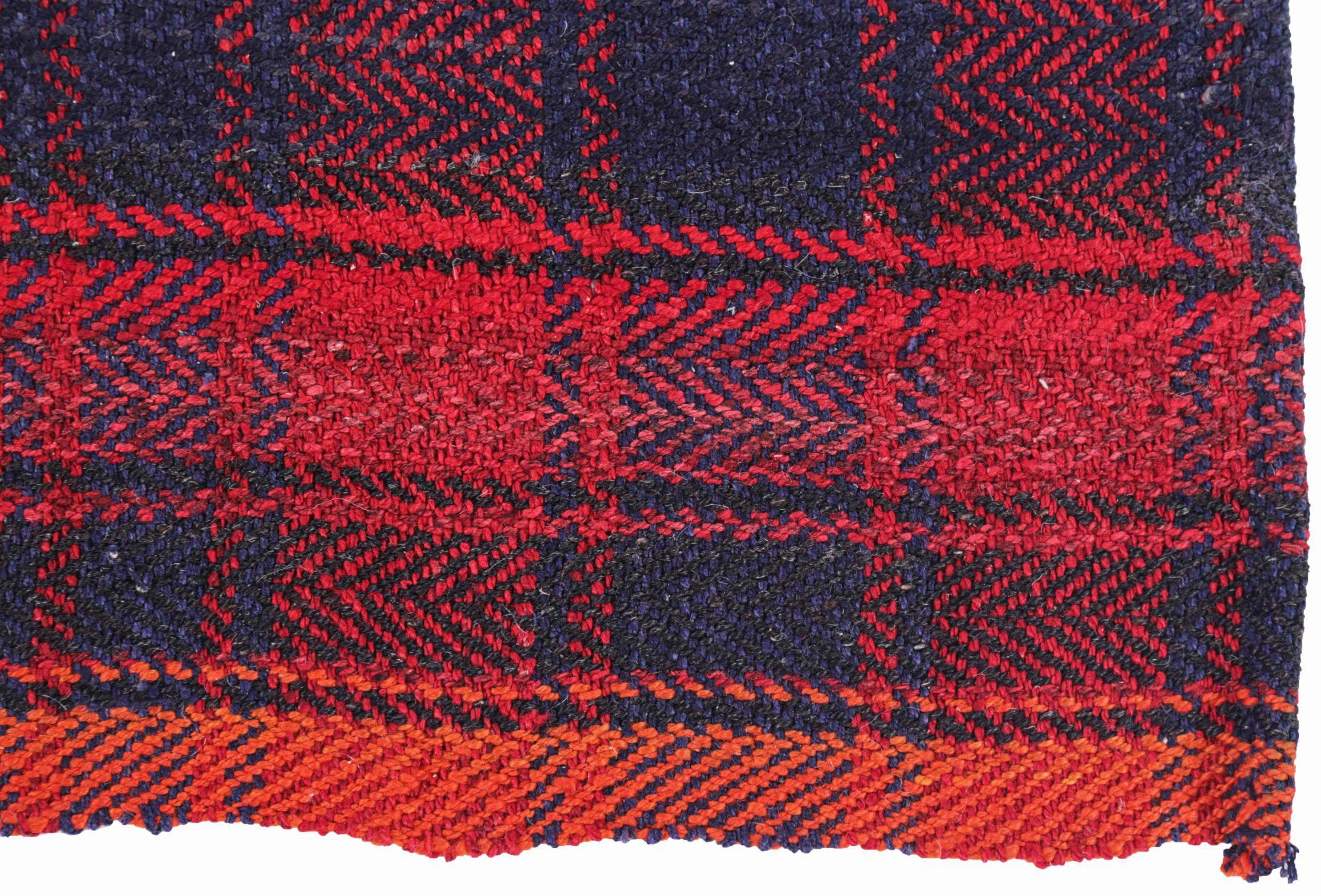 Tapis persans Kilim carrés vers 1910 - Design en laine bleu orange rouge - 91355 Excellent état - En vente à Dallas, TX