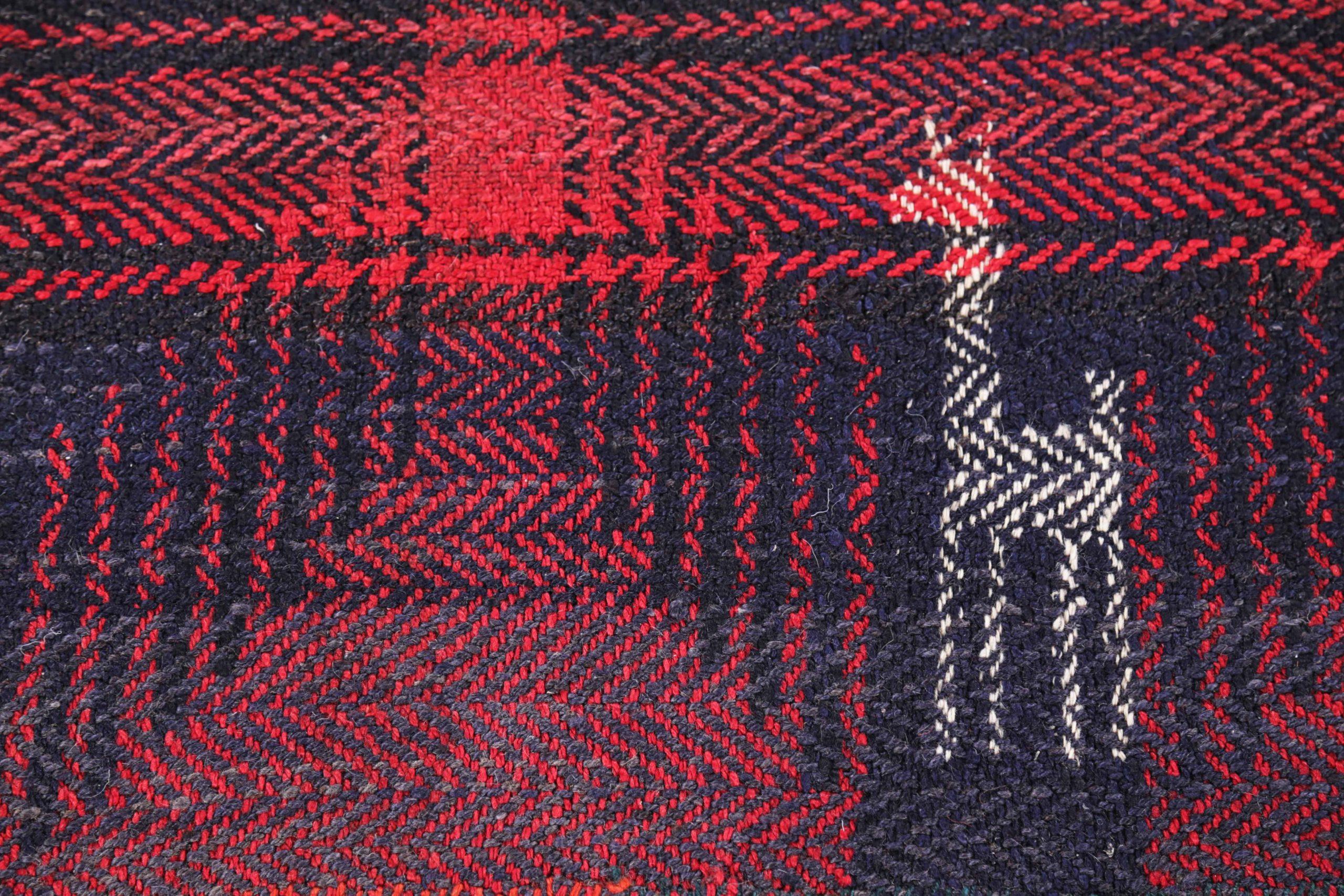 20ième siècle Tapis persans Kilim carrés vers 1910 - Design en laine bleu orange rouge - 91355 en vente