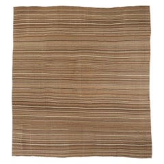 Persische Kilim Quadratische Teppiche Circa 1910 - Wolle Braun Elfenbein Taupe 74156