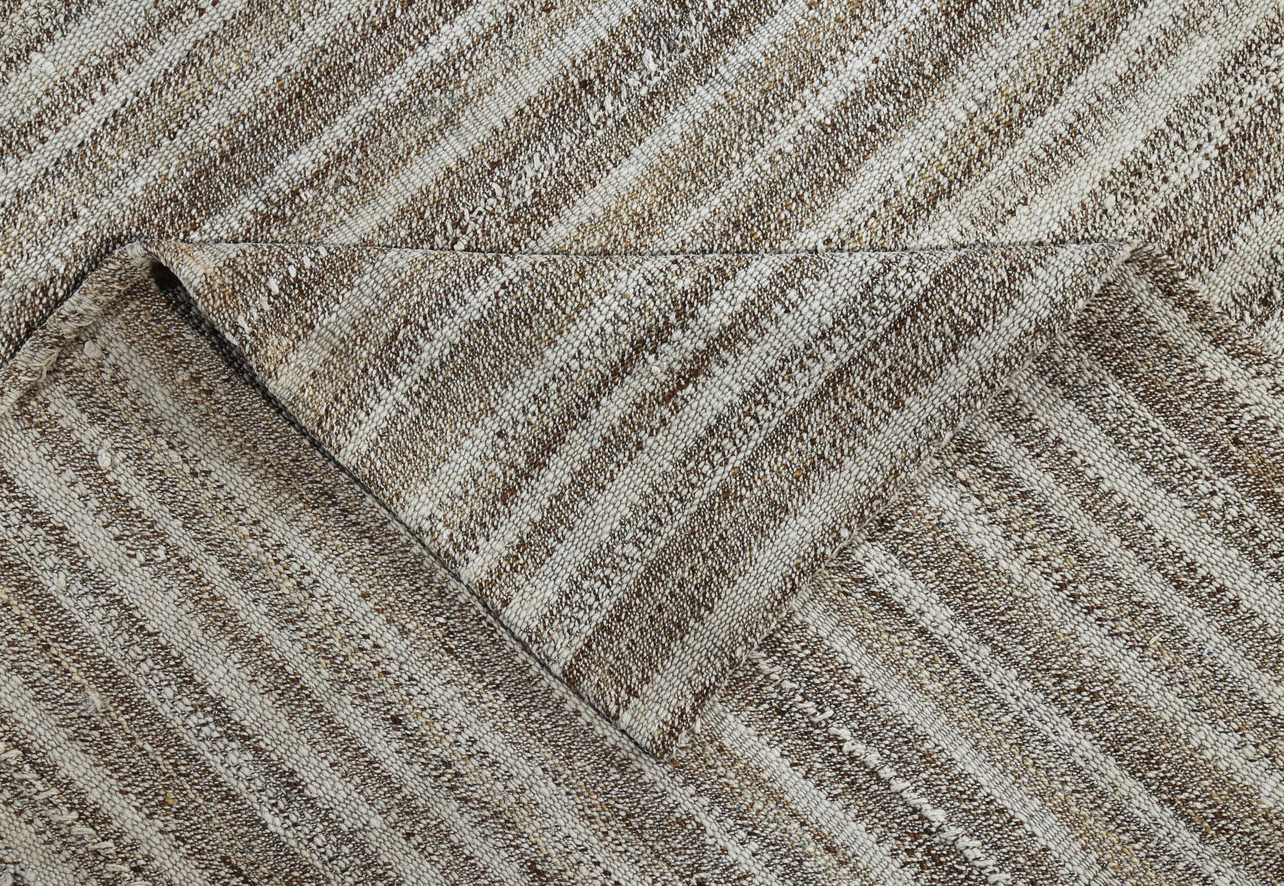 Alfombras Persas Kilim Cuadradas Circa 1910 - Lana Marrón Marfil Topo - 89349 siglo XX en venta