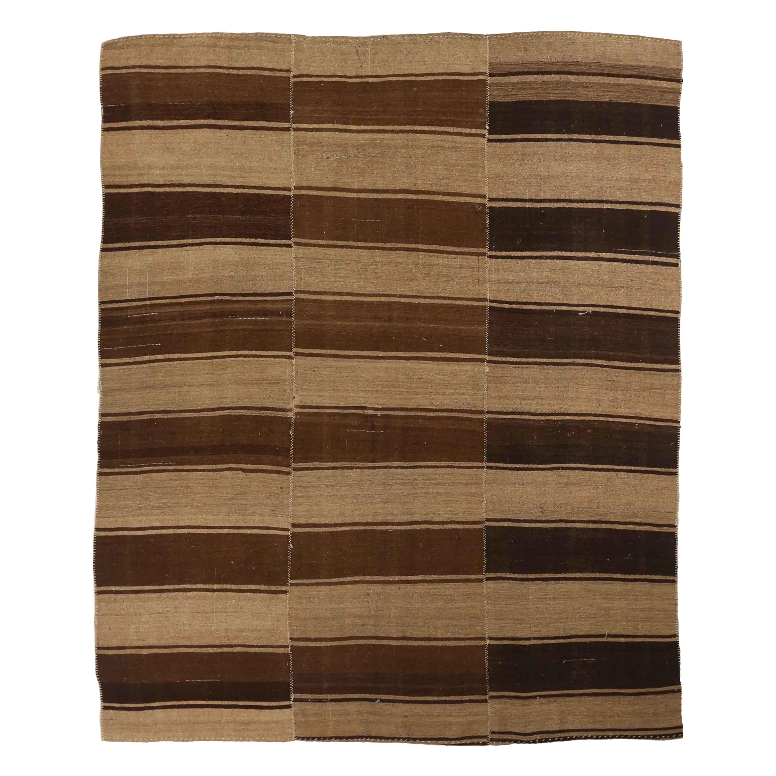 Tappeti persiani Kilim quadrati del 1910 - Lana Marrone Taupe 74168