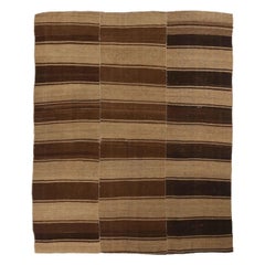 Tappeti persiani Kilim quadrati del 1910 - Lana Marrone Taupe 74168