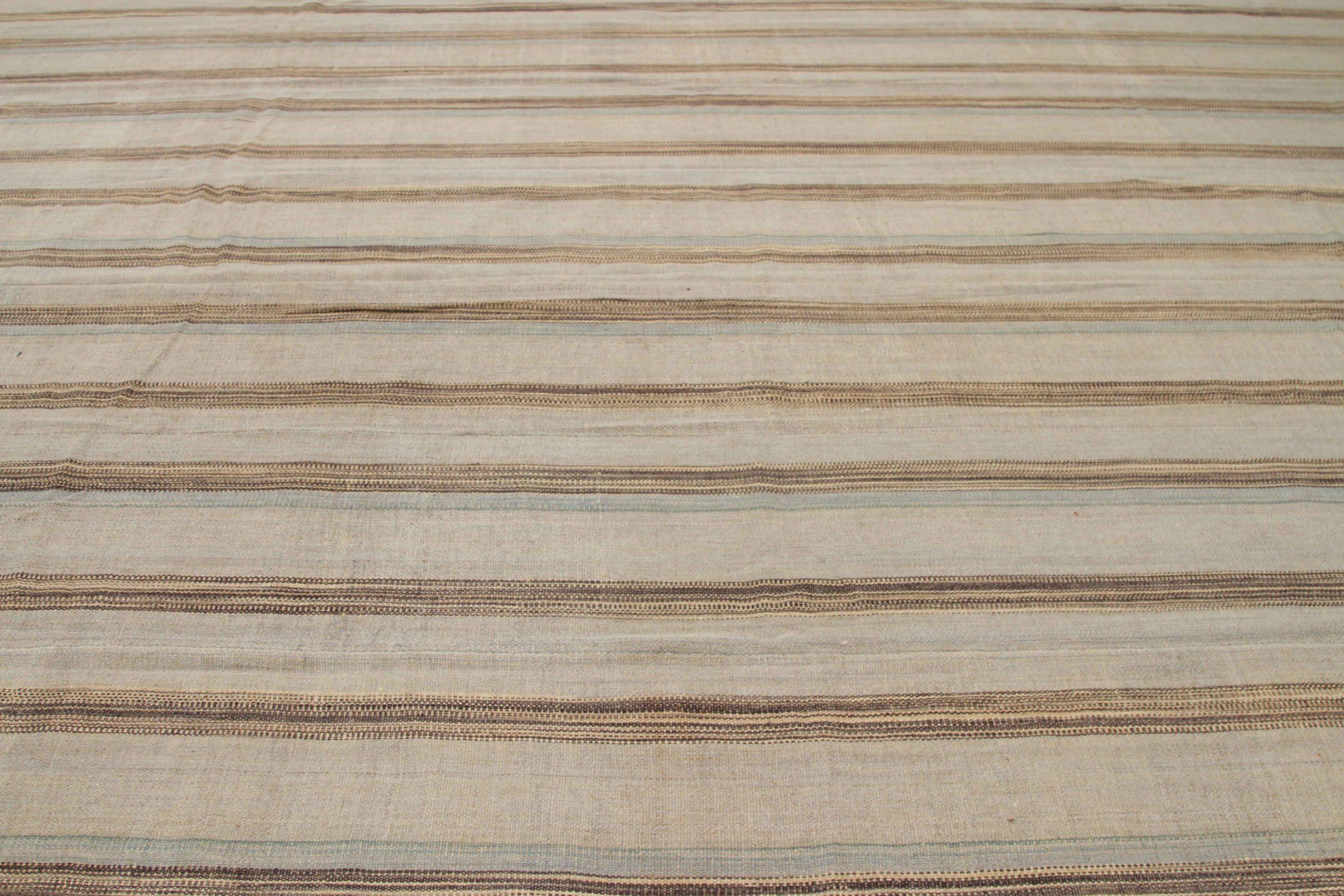 Alfombras Persas Cuadradas Kilim - Lana Marrón Gris Diseño Marfil - 88402 Iraquí en venta