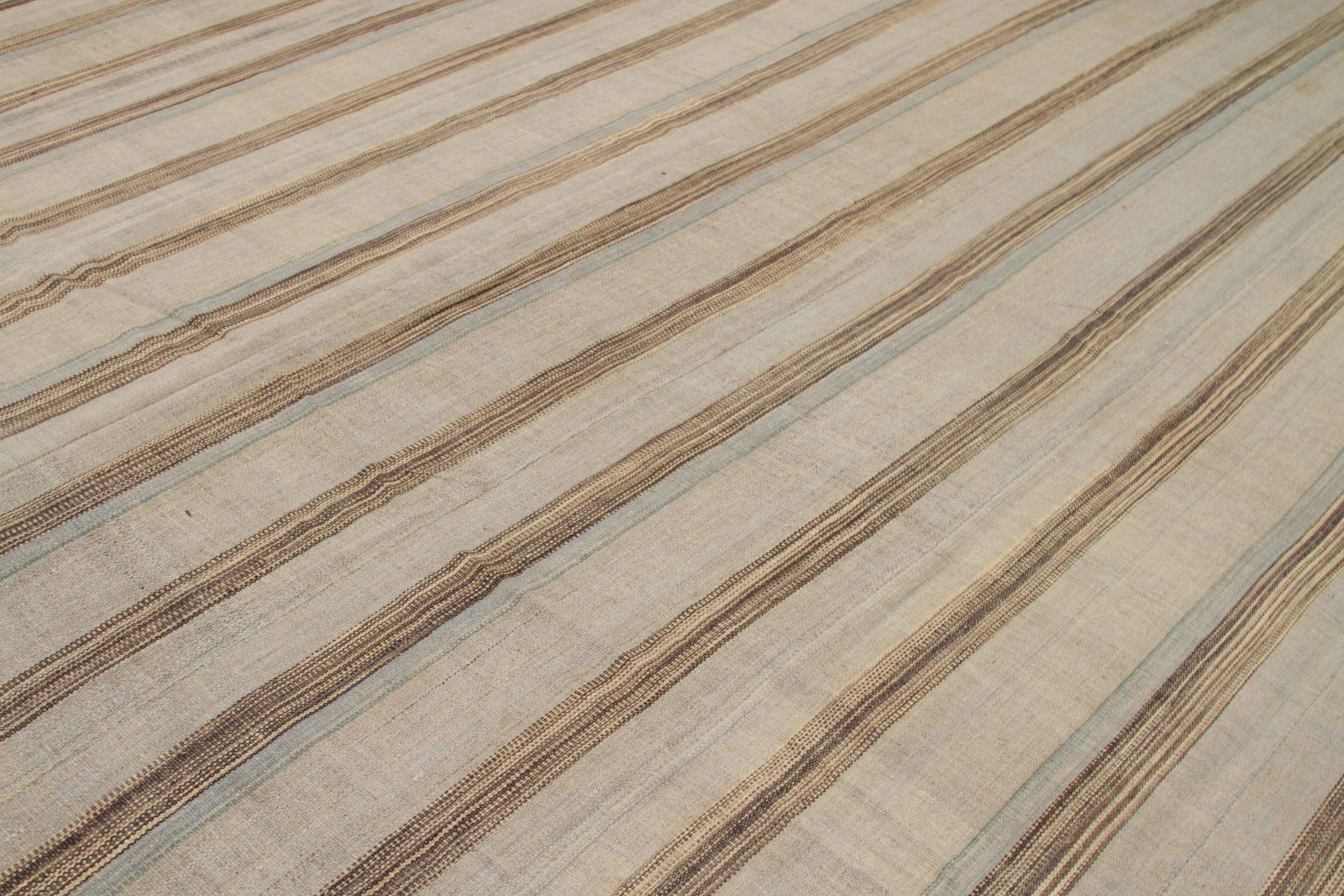 Alfombras Persas Cuadradas Kilim - Lana Marrón Gris Diseño Marfil - 88402 en Excelente estado para la venta en Dallas, TX