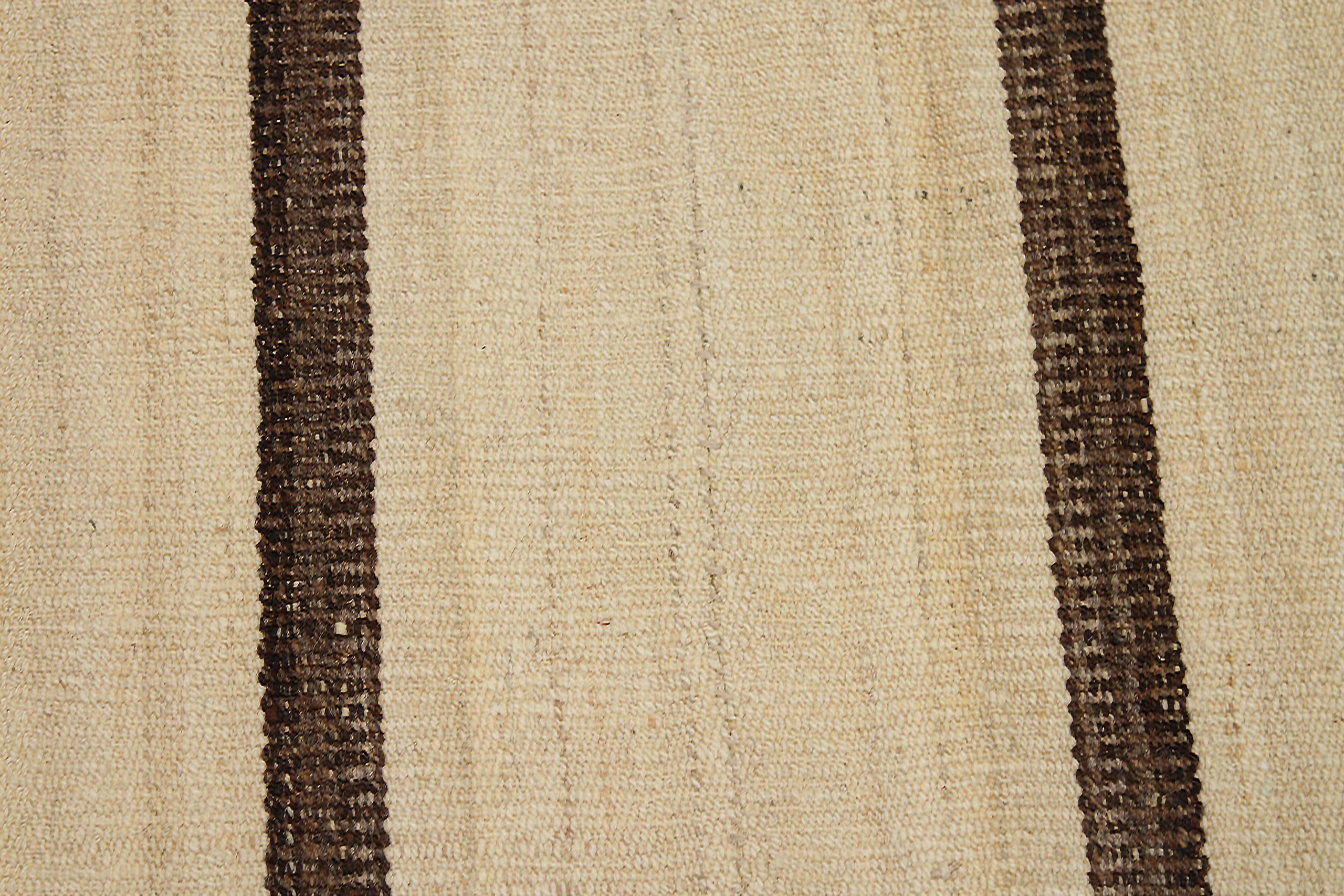 Persische Kilim Quadratische Teppiche - Wolle Braun Elfenbein Design - 88395 (20. Jahrhundert) im Angebot