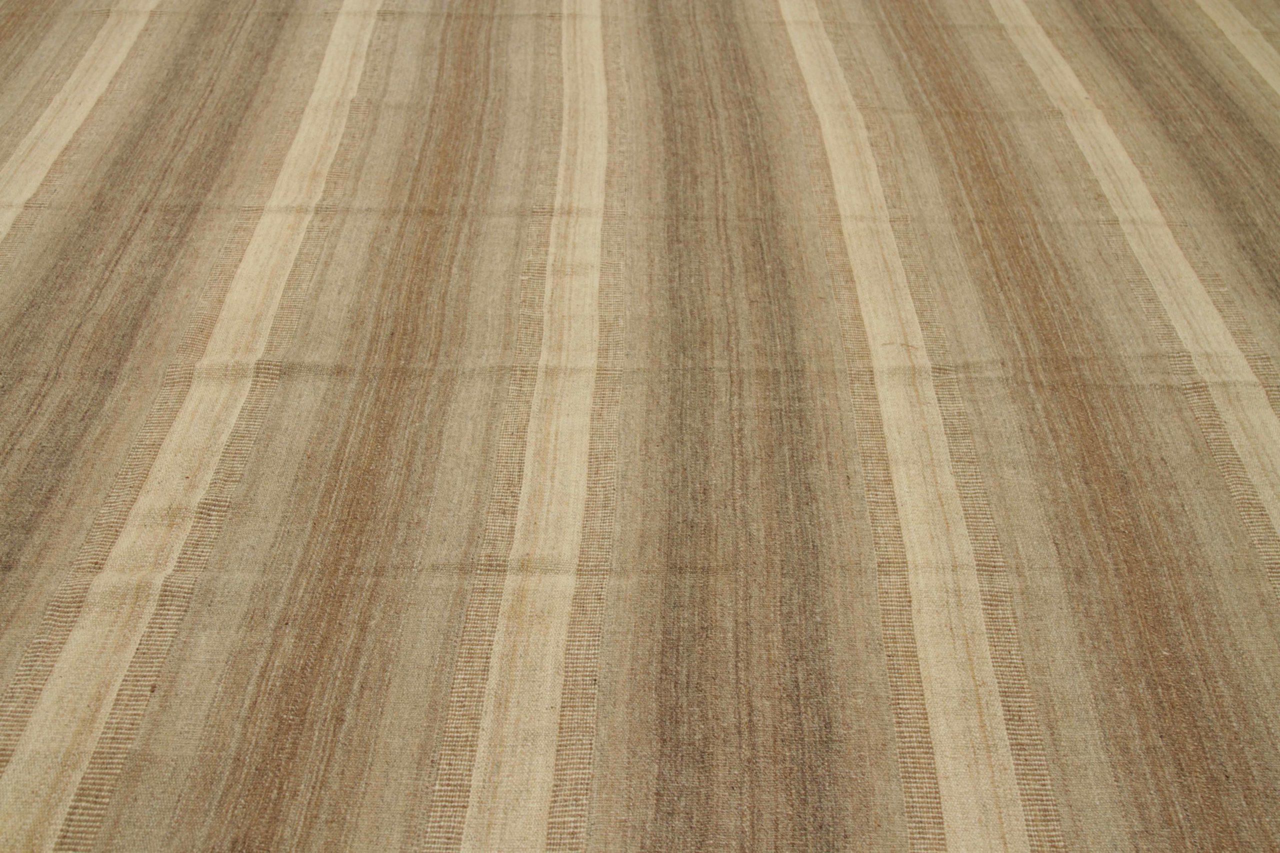 Persische Kilim Quadratische Teppiche - Wolle Braun Elfenbein Design - 88397 (Irakisch) im Angebot