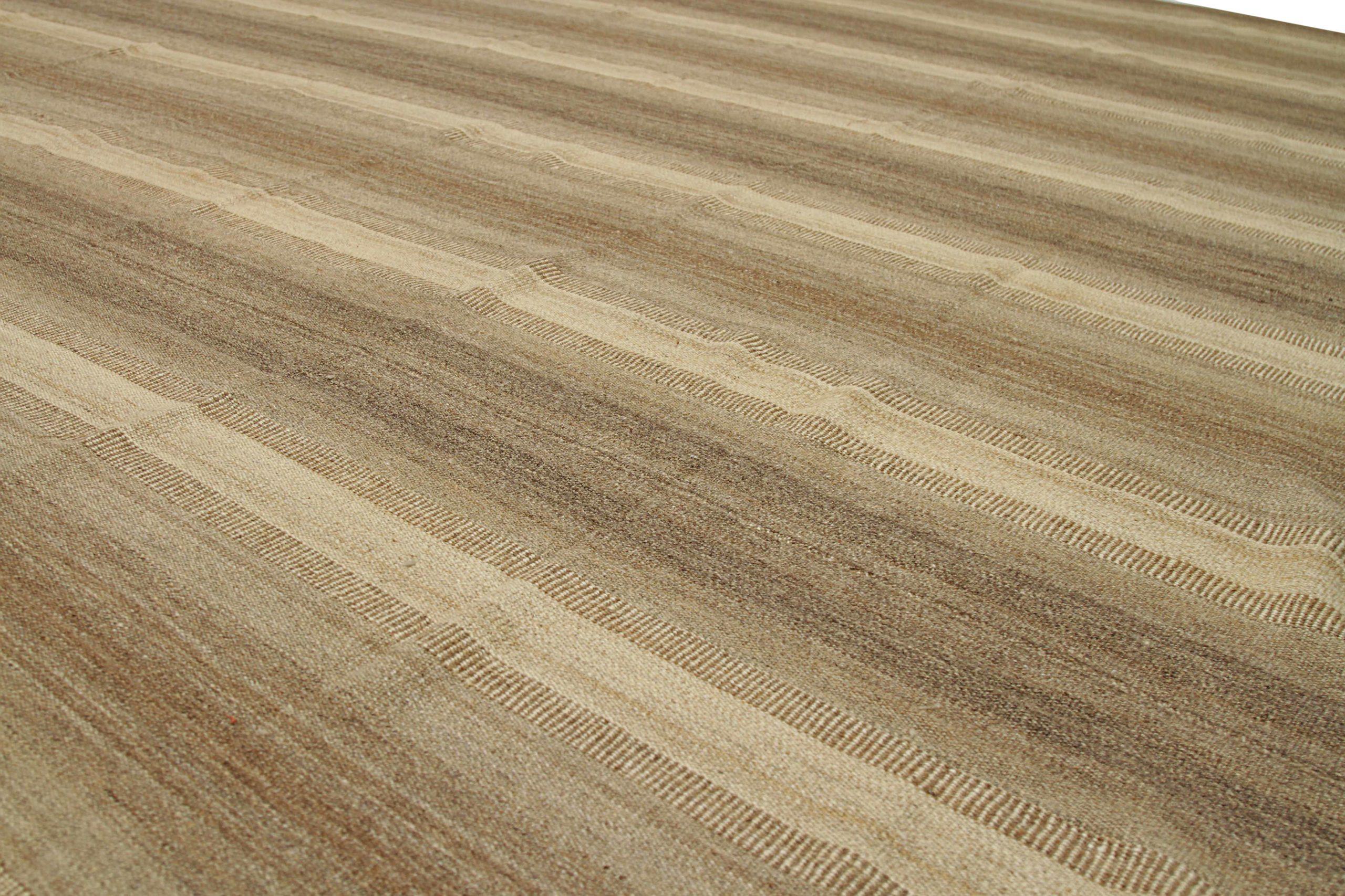 Persische Kilim Quadratische Teppiche - Wolle Braun Elfenbein Design - 88397 im Zustand „Hervorragend“ im Angebot in Dallas, TX