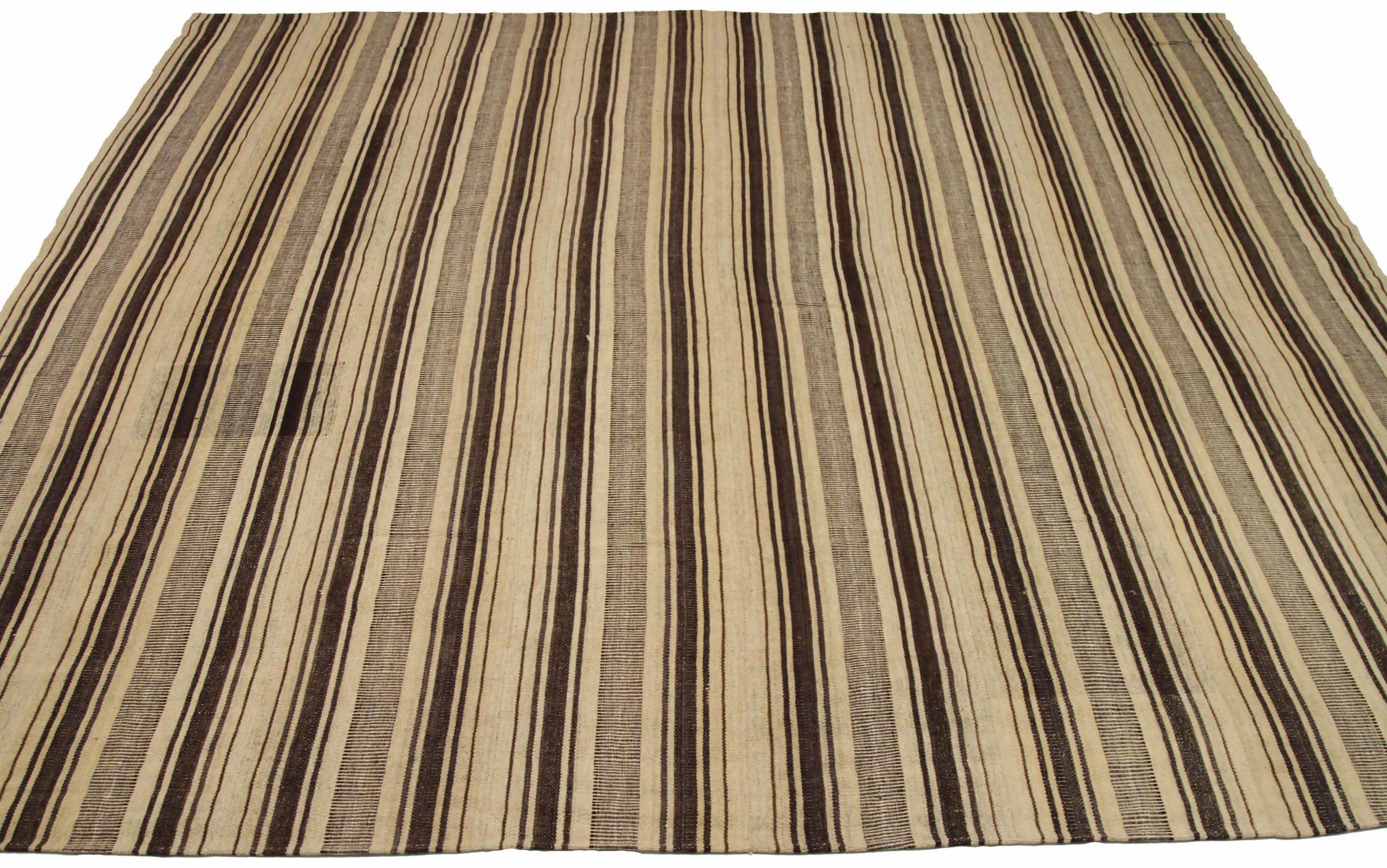 Discover the elegance of Persian Kilim featuring Square Area Rugs in Circa 1910. Designed with Wool and BrownIvory, this exclusive design is perfect for enhancing your space.