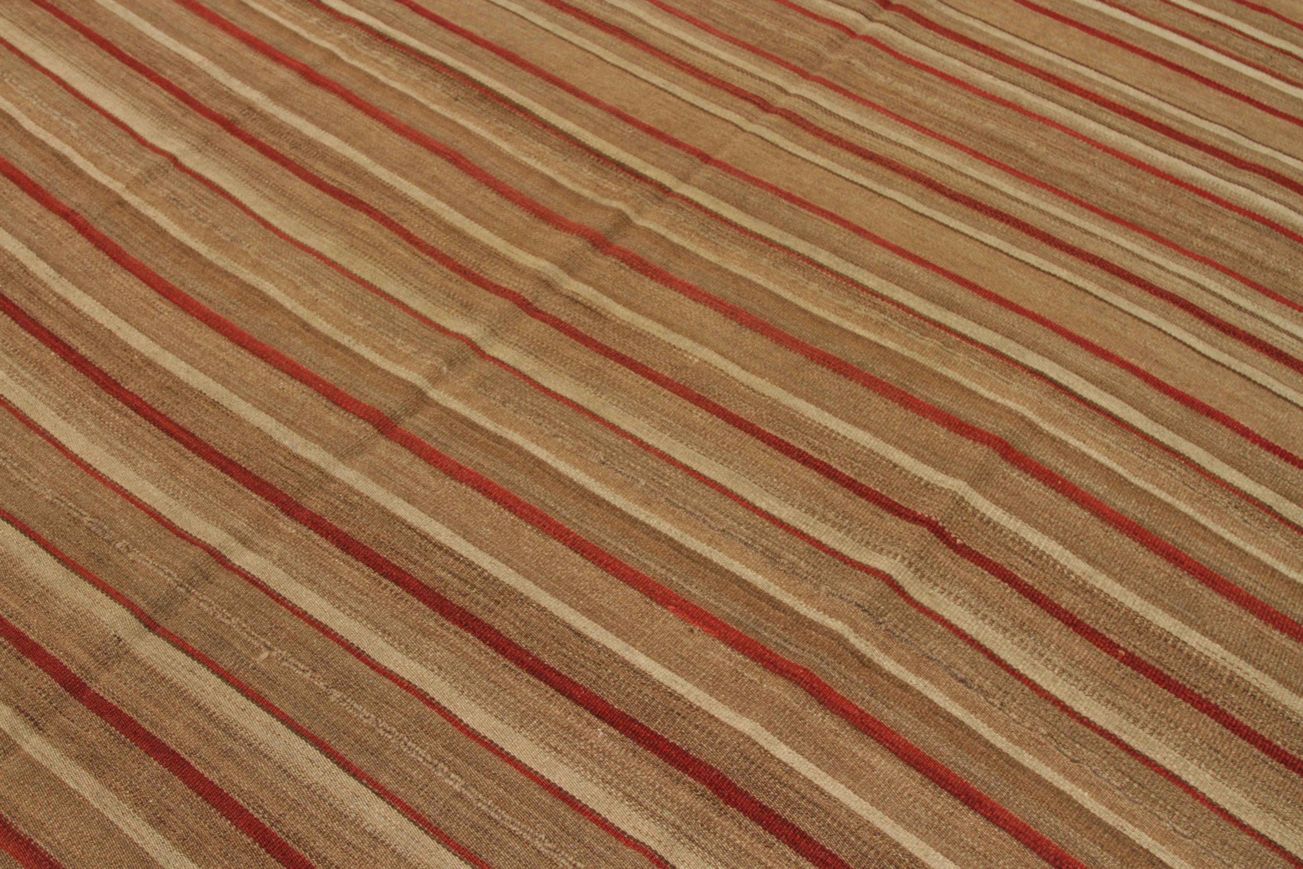 Iracheno Tappeti persiani Kilim quadrati - Lana Marrone Avorio Rosso - 88414 in vendita
