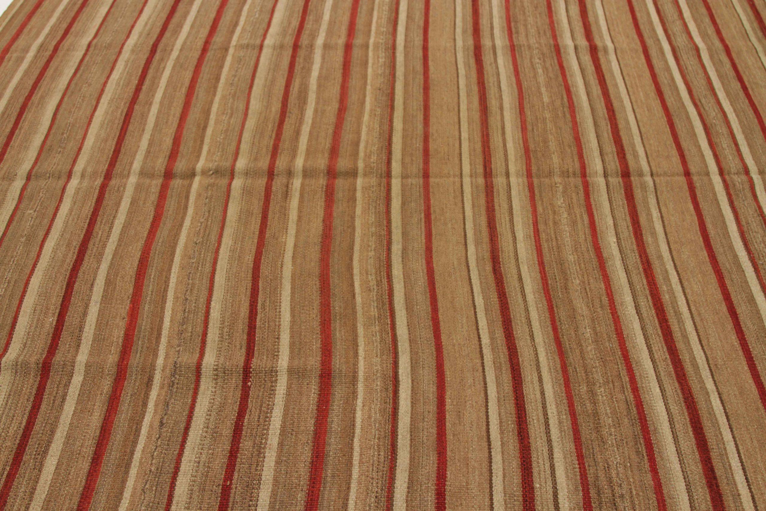 XX secolo Tappeti persiani Kilim quadrati - Lana Marrone Avorio Rosso - 88414 in vendita