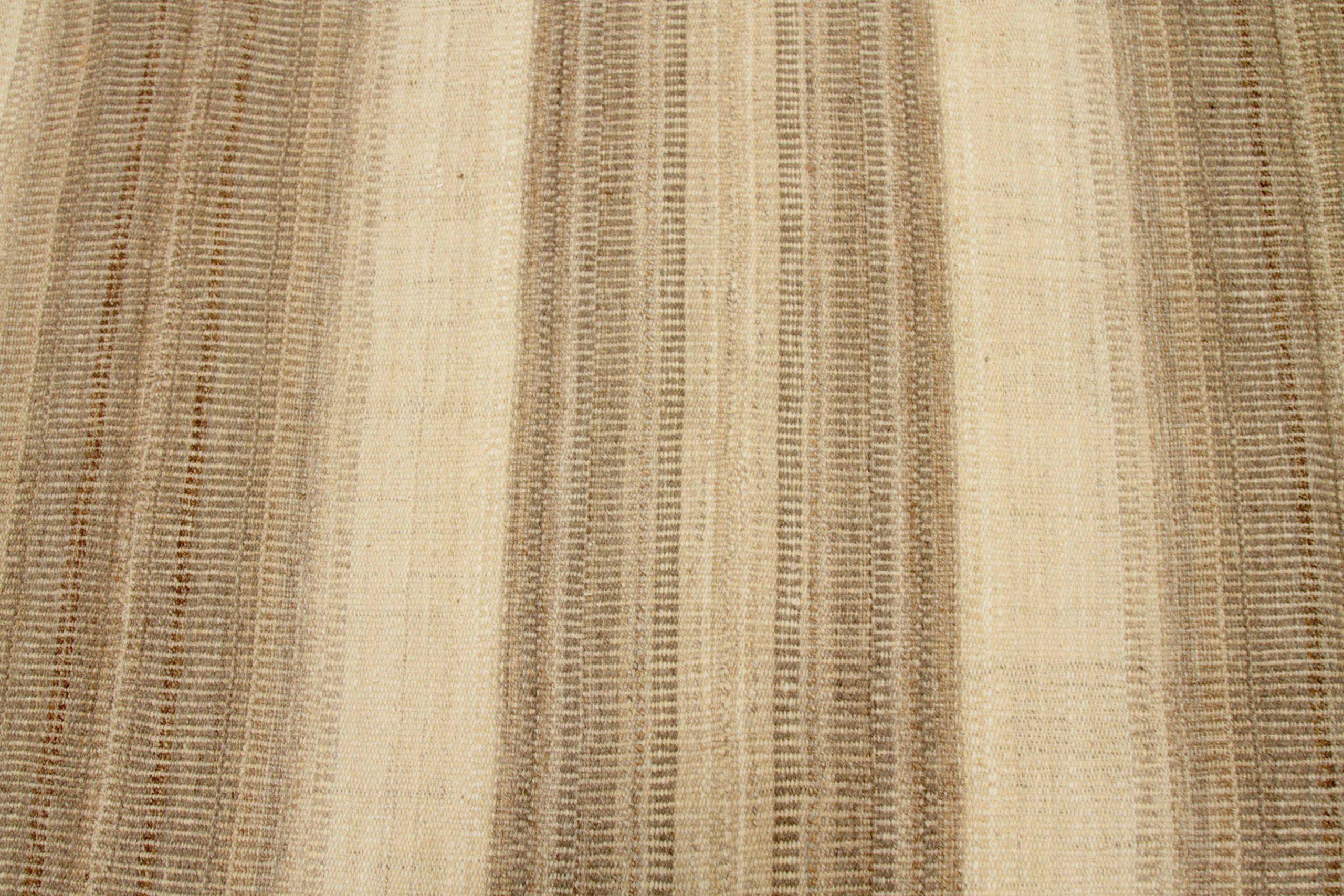 Alfombras Persas Cuadradas Kilim - Lana Marrón Marfil Topo - 88411 en Excelente estado para la venta en Dallas, TX