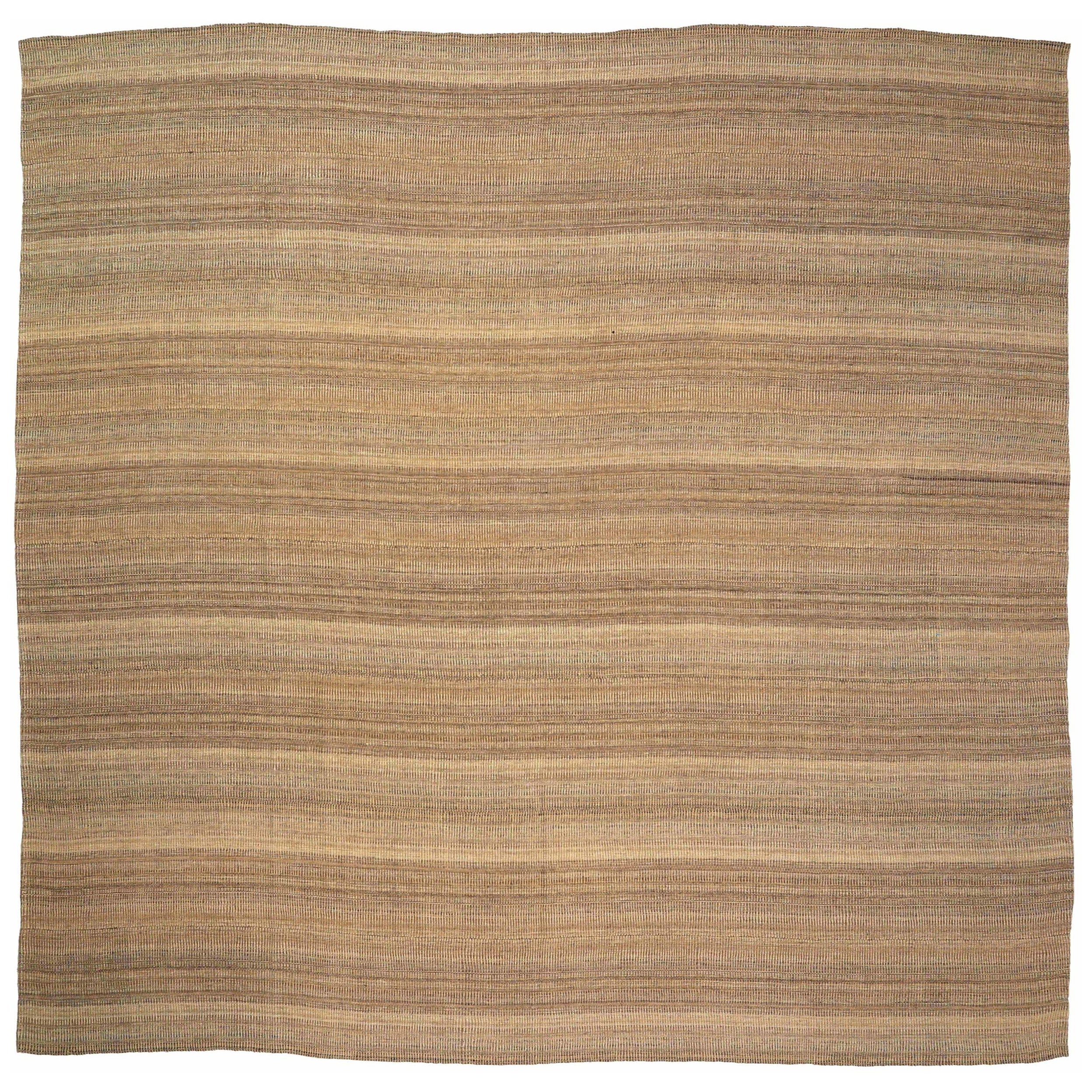 Persische Kilim Quadratische Teppiche - Wolle Braun Elfenbein Taupe - 88629