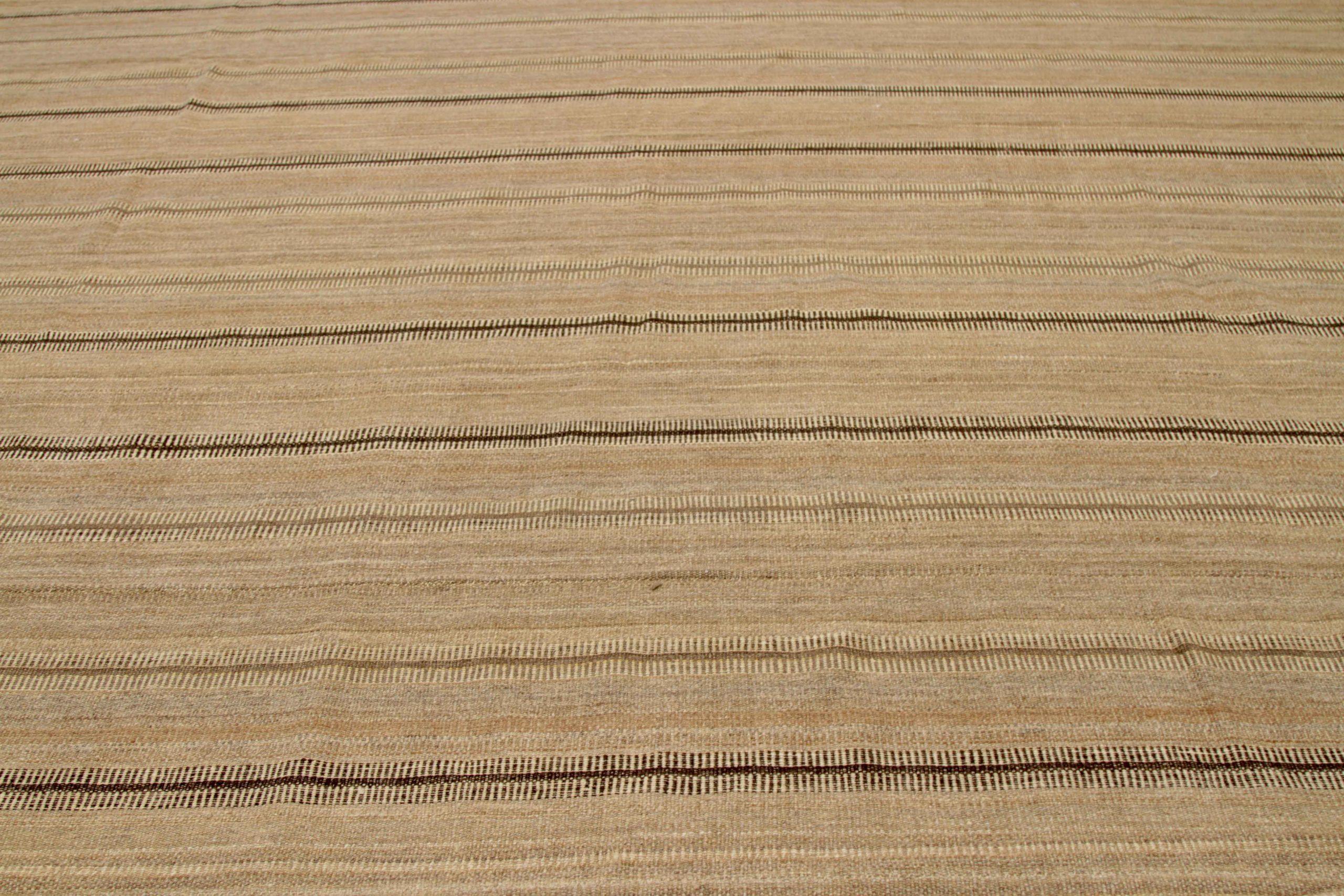 Persische Kilim Quadratische Teppiche - Wolle Braun Taupe Design - 88687 im Zustand „Hervorragend“ im Angebot in Dallas, TX